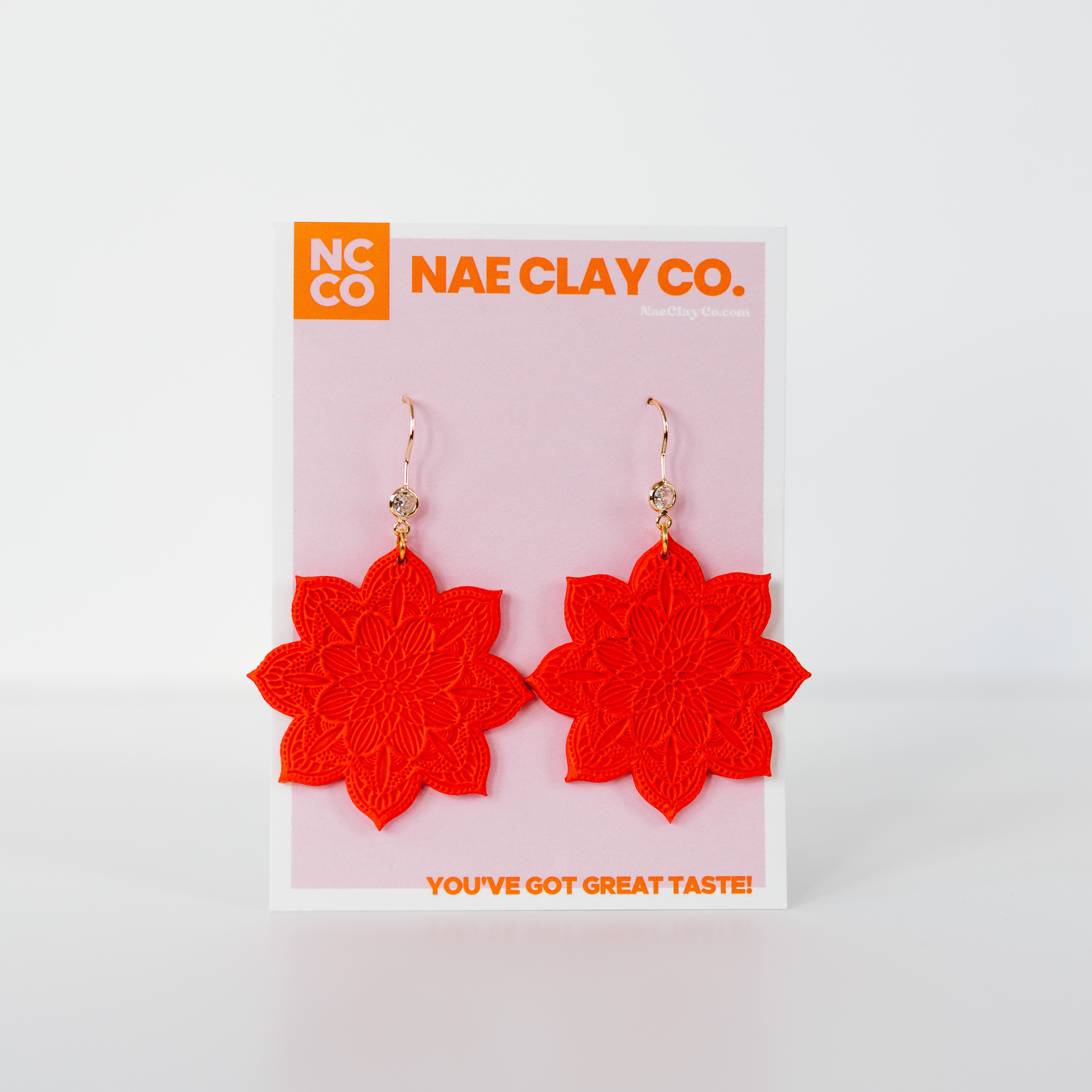 Poinsettia Statement Dangle Earrings