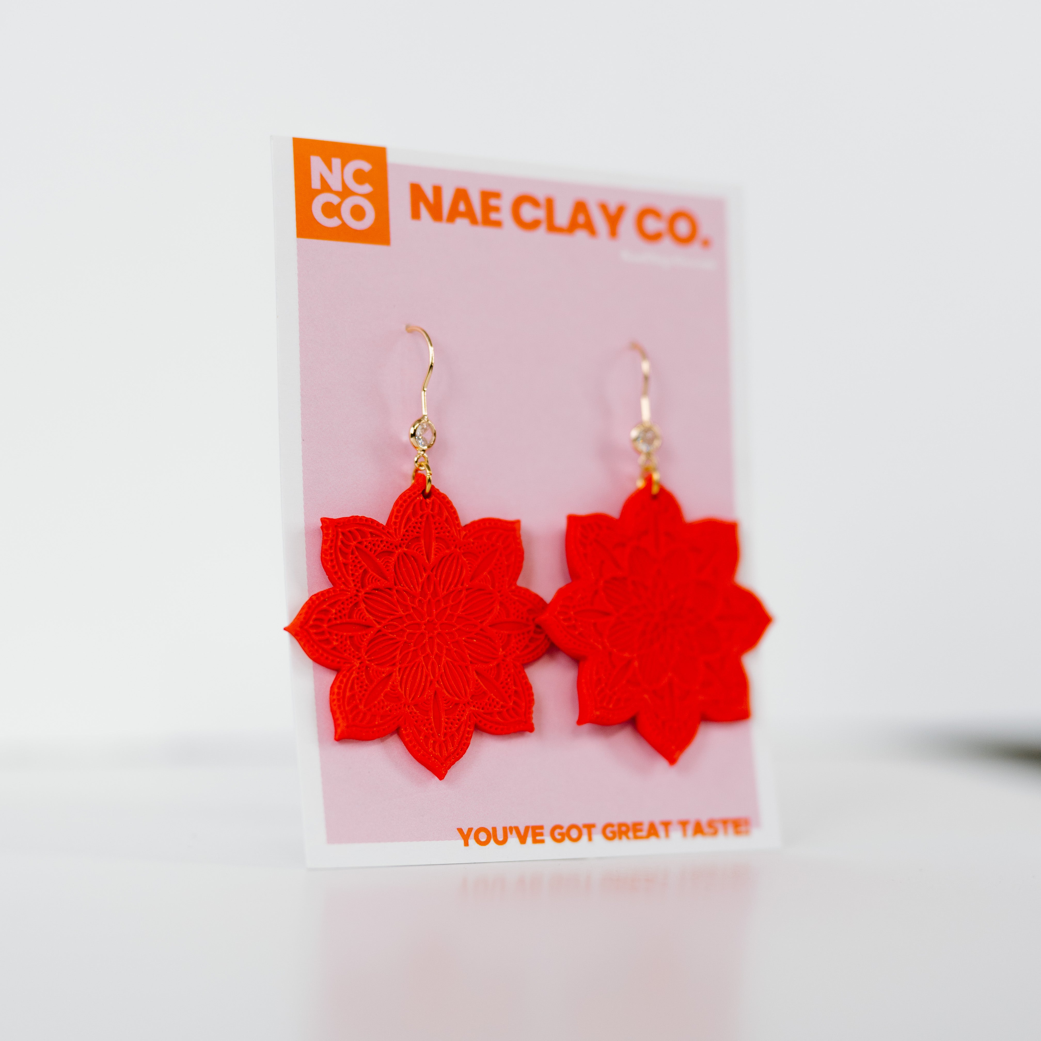 Poinsettia Statement Dangle Earrings