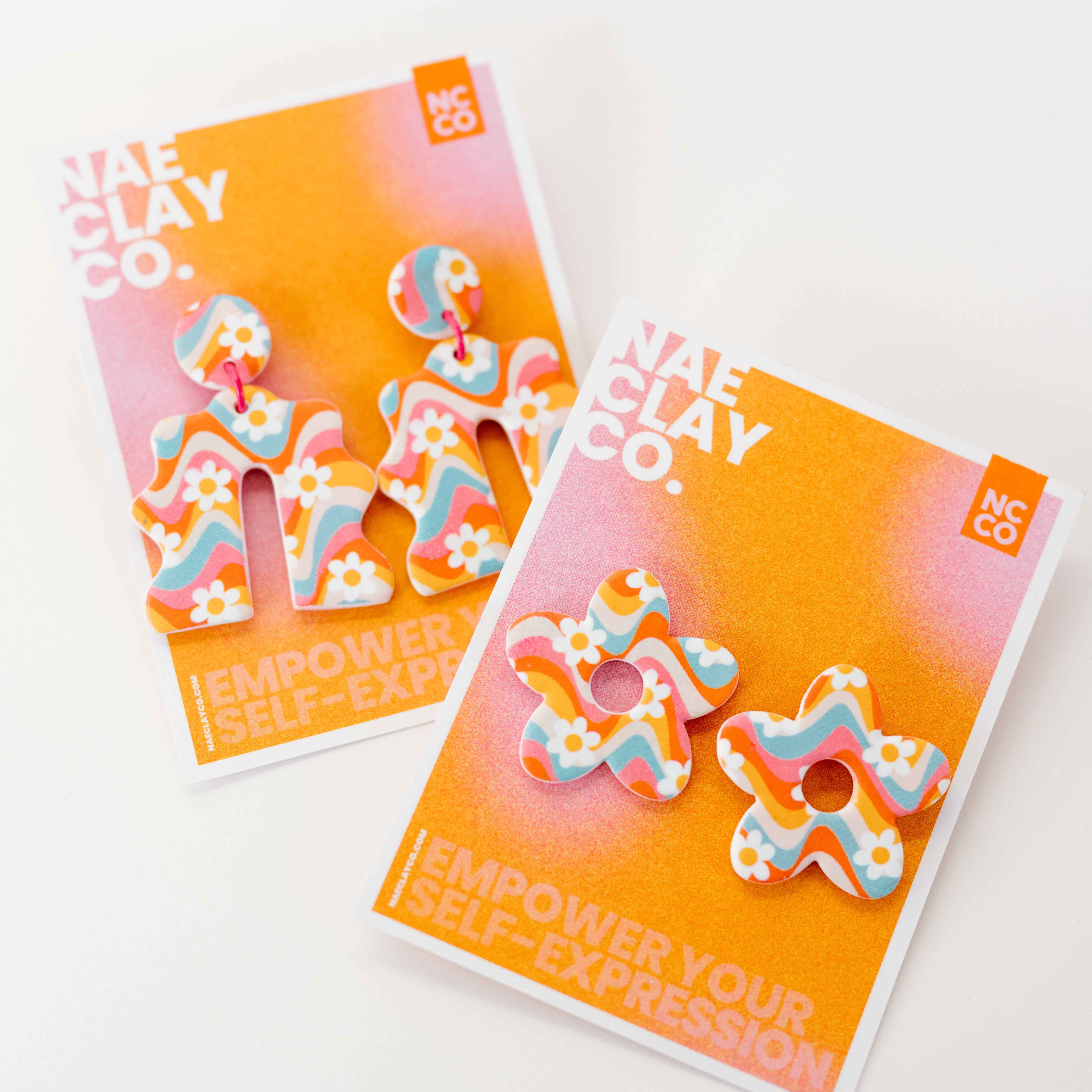 Groovy Rainbow and Daisy Earrings