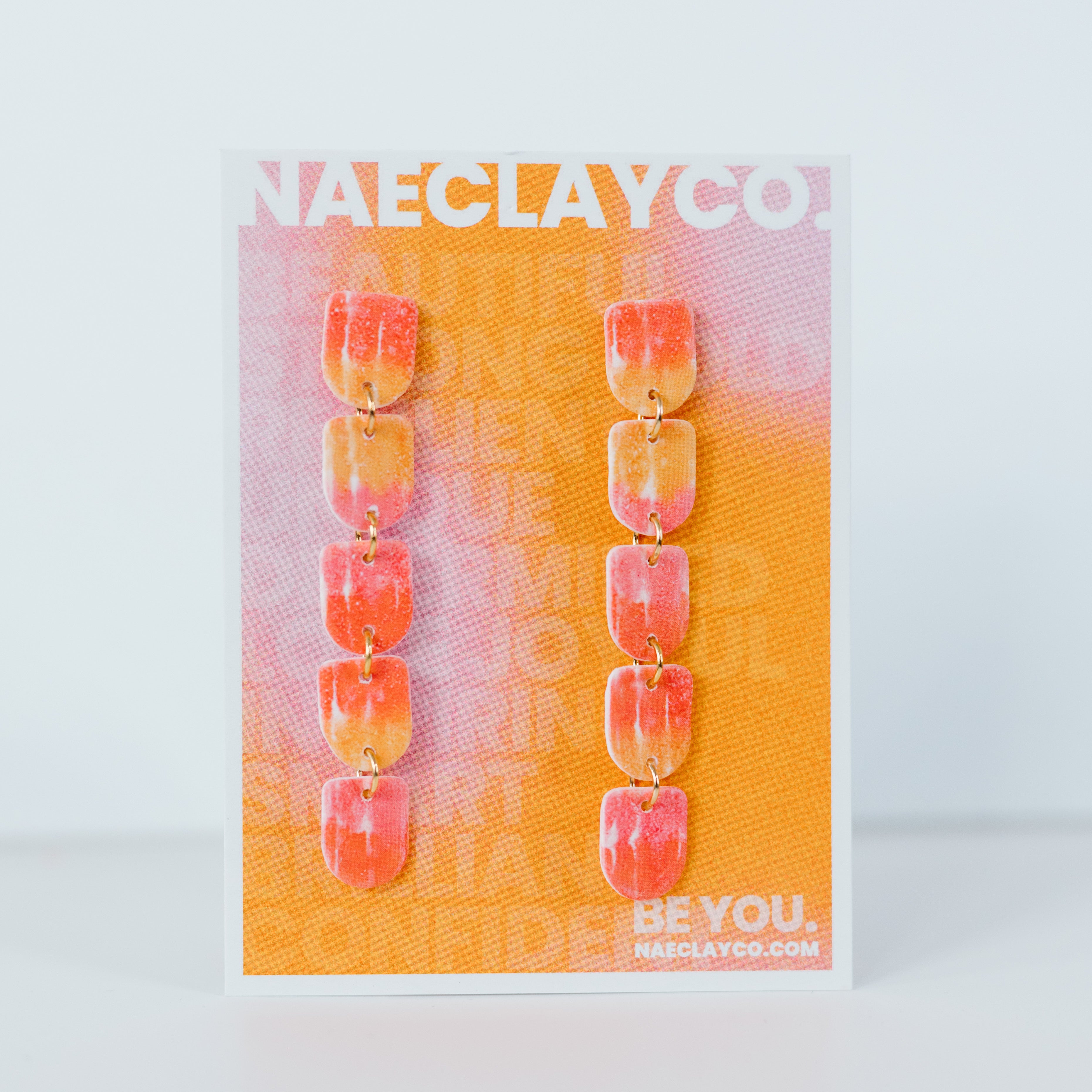 Bright Tie Dye Dangle Earrings