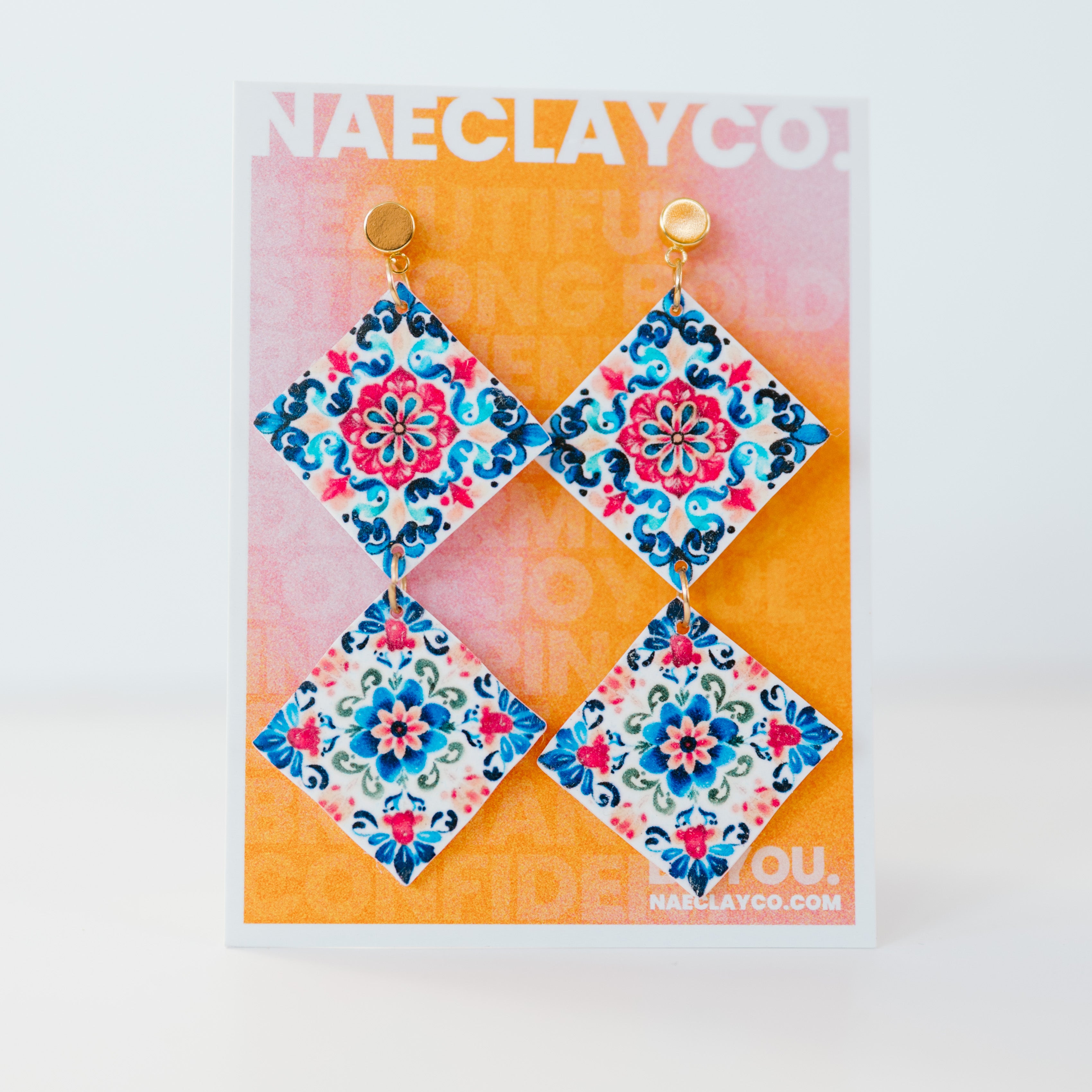 Mexican Tile Drop Earrings