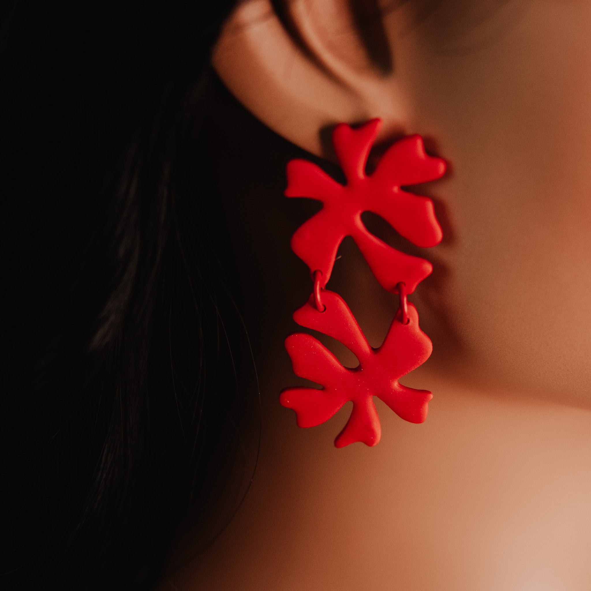 Red Matisse Floral Earrings