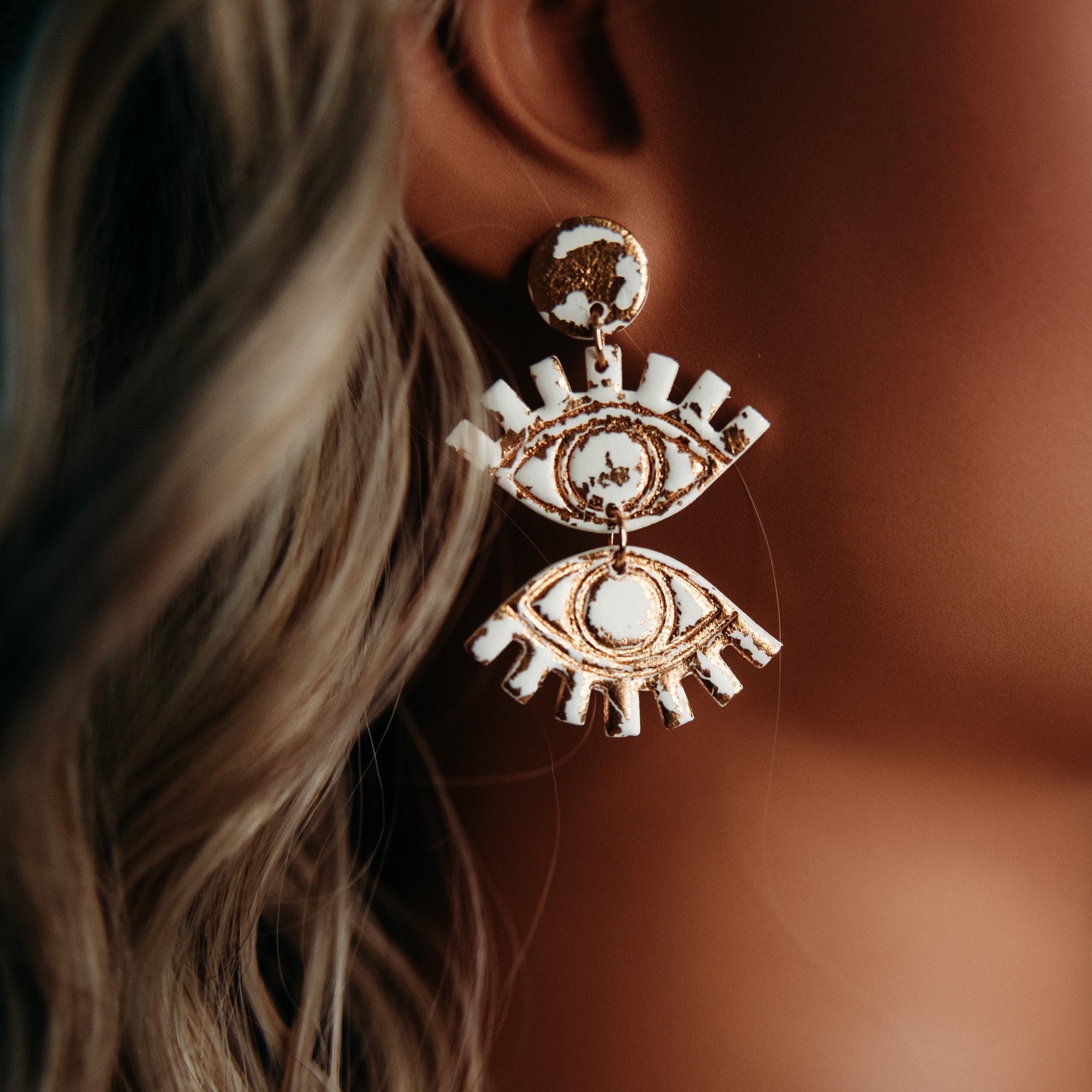 Gold Flaked Earrings