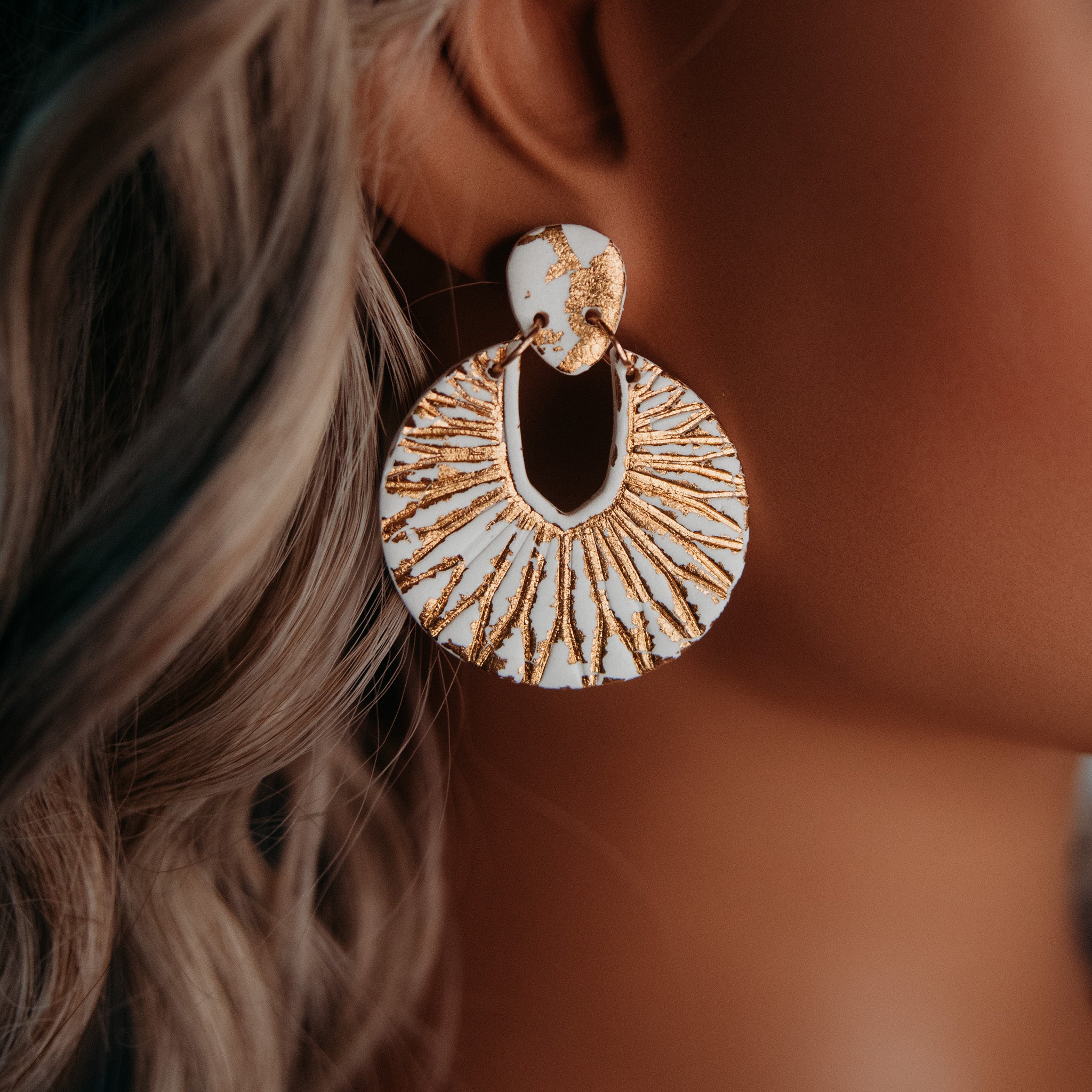 Gold Flaked Earrings