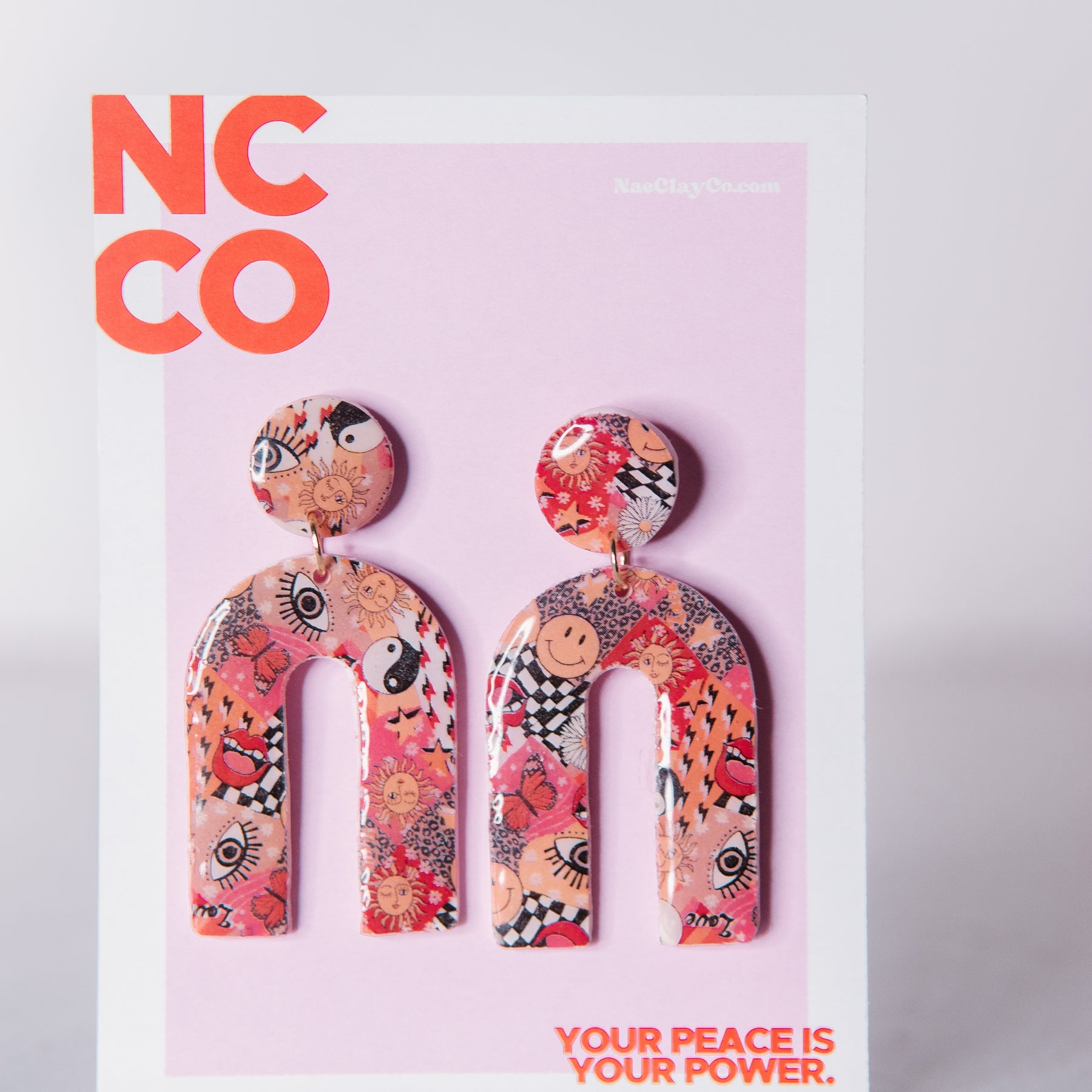 90’s Retro-Printed Dangle Earrings