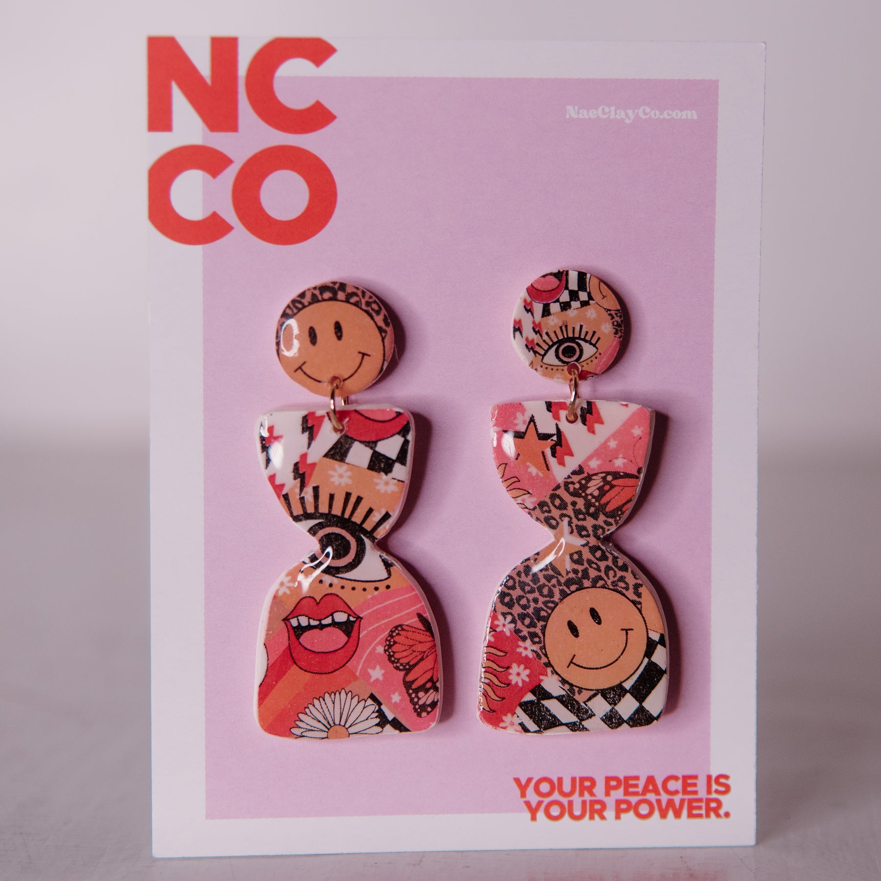 90’s Retro-Printed Dangle Earrings