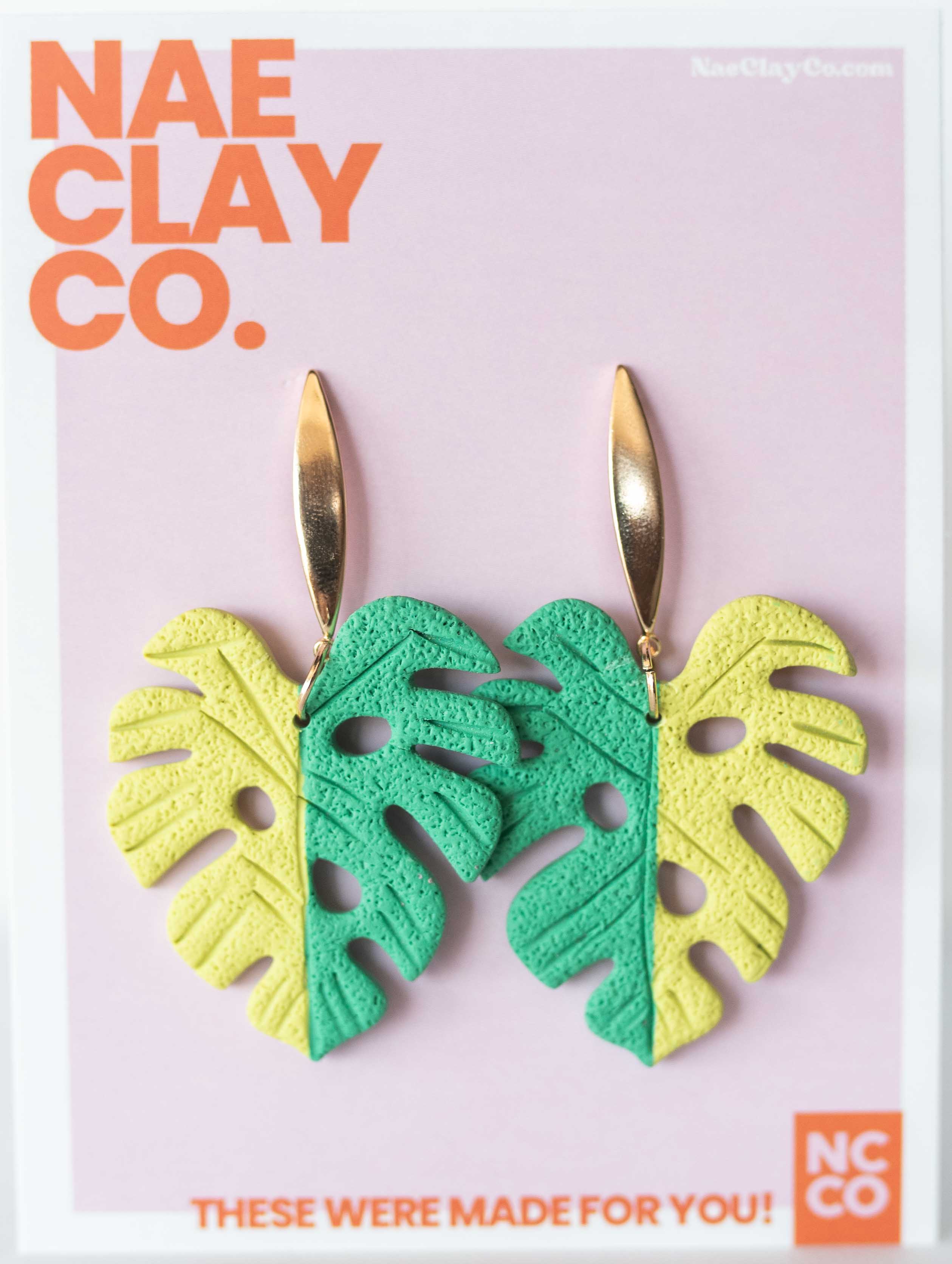 Monstera Dangle Earrings