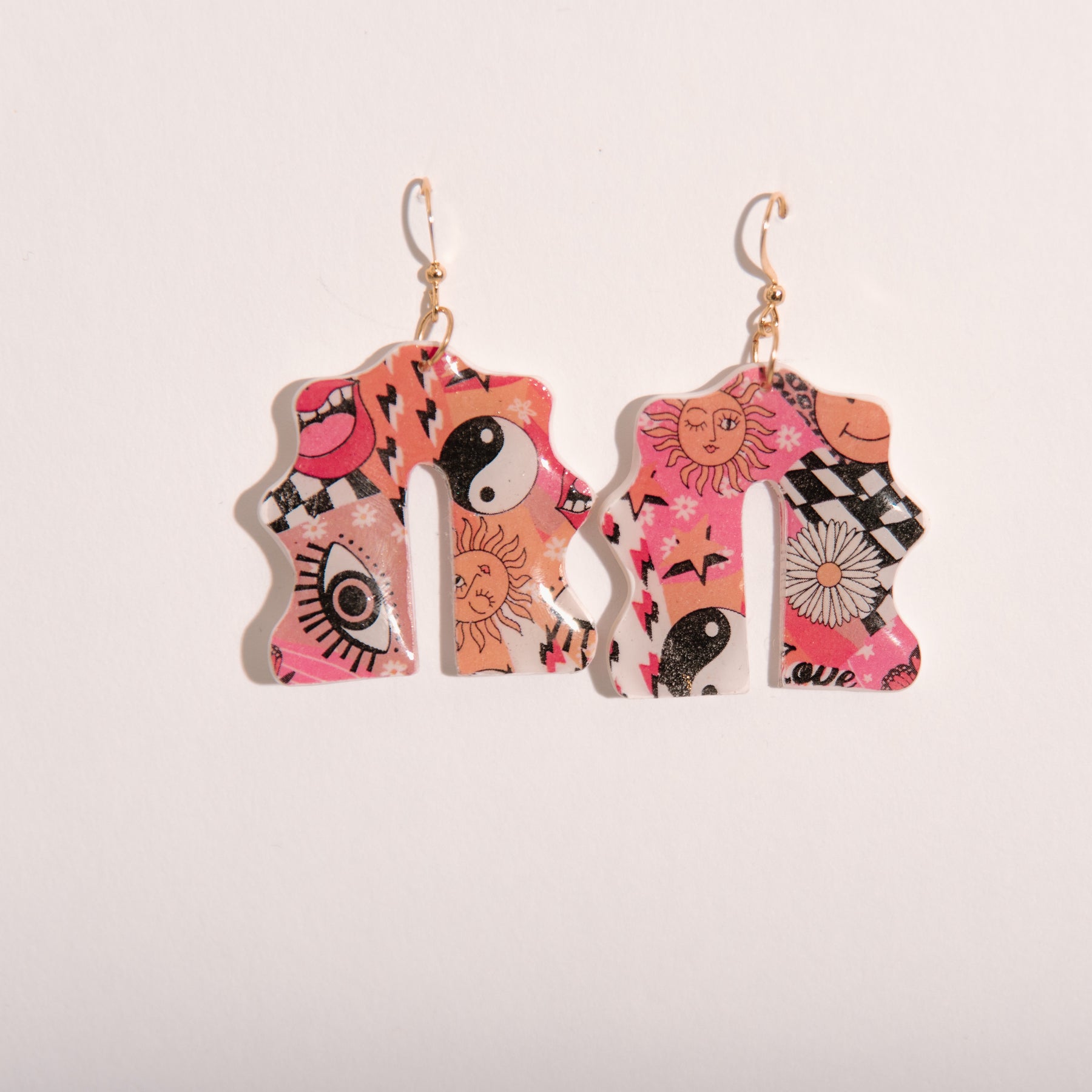 90’s Retro-Printed Dangle Earrings