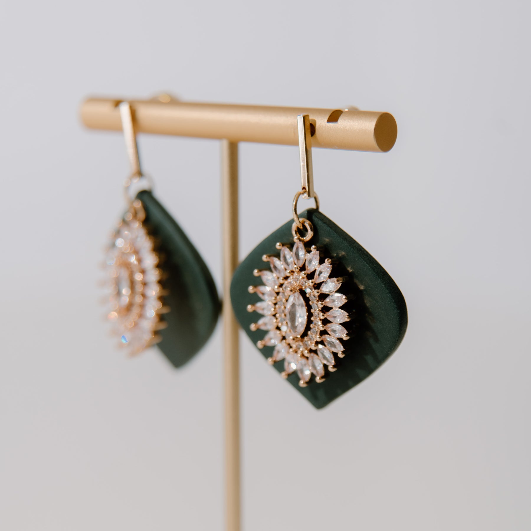 Glam Evergreen Drop Earrings