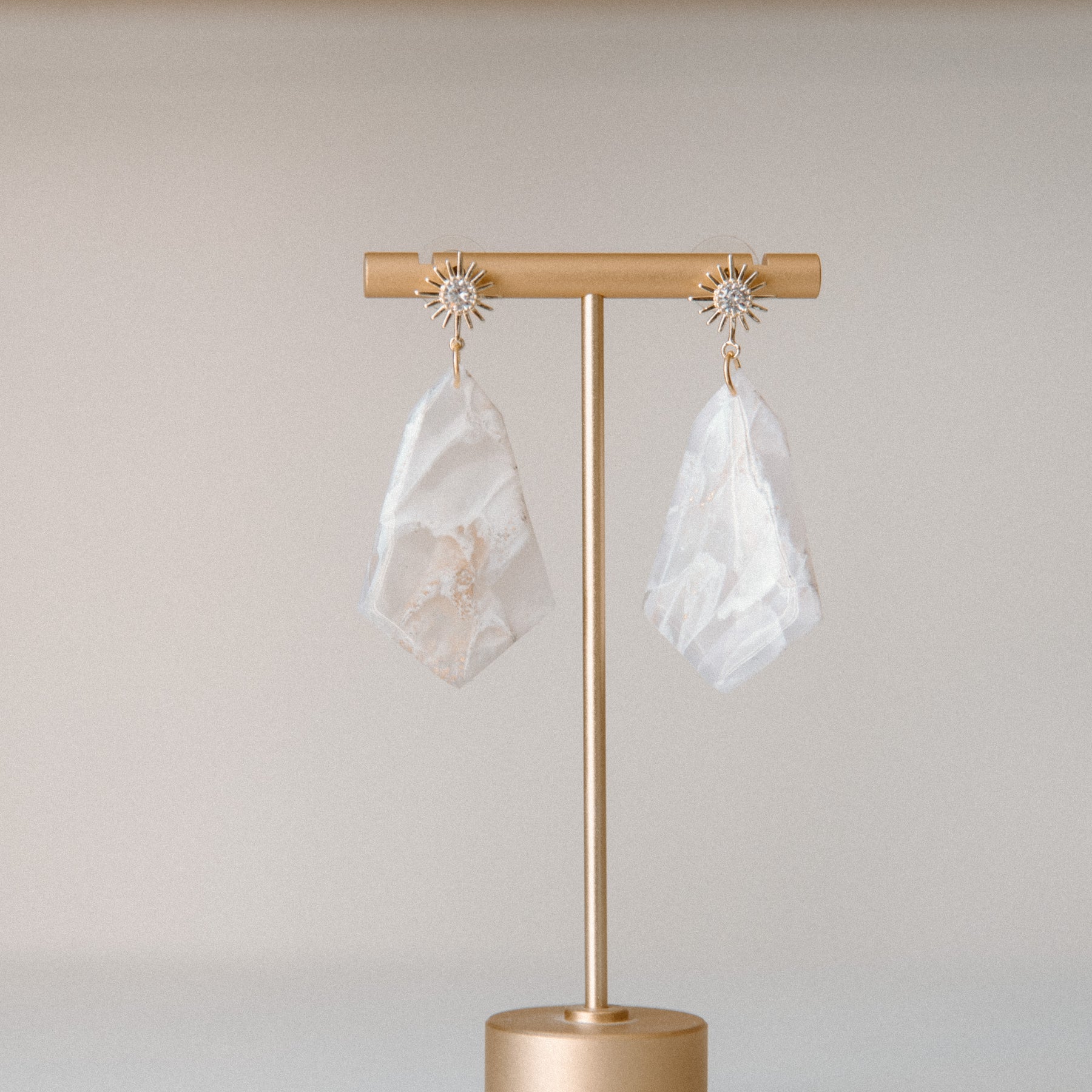 Marbled Quartz Dangle Drop Earrings