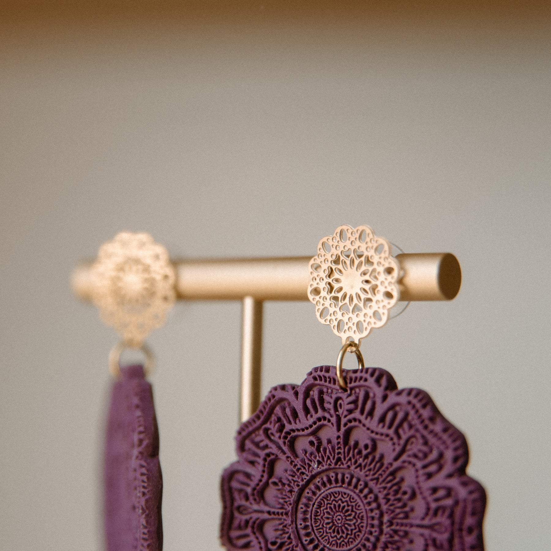 Mandala Maroon-ish Statement Earrings