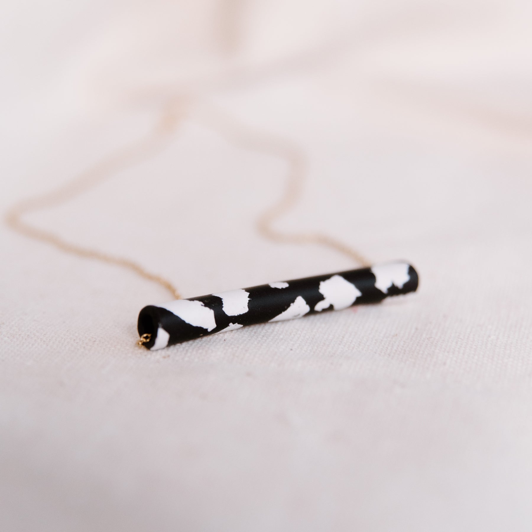 Cow Print Bar Necklace