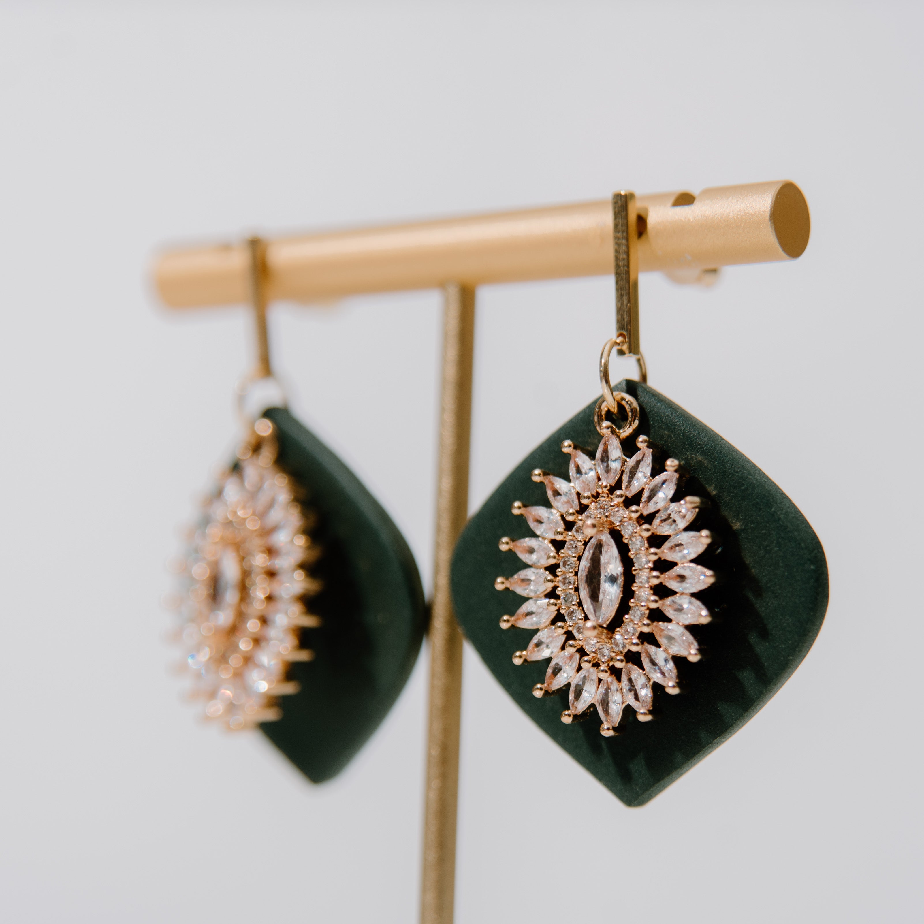 Glam Evergreen Drop Earrings