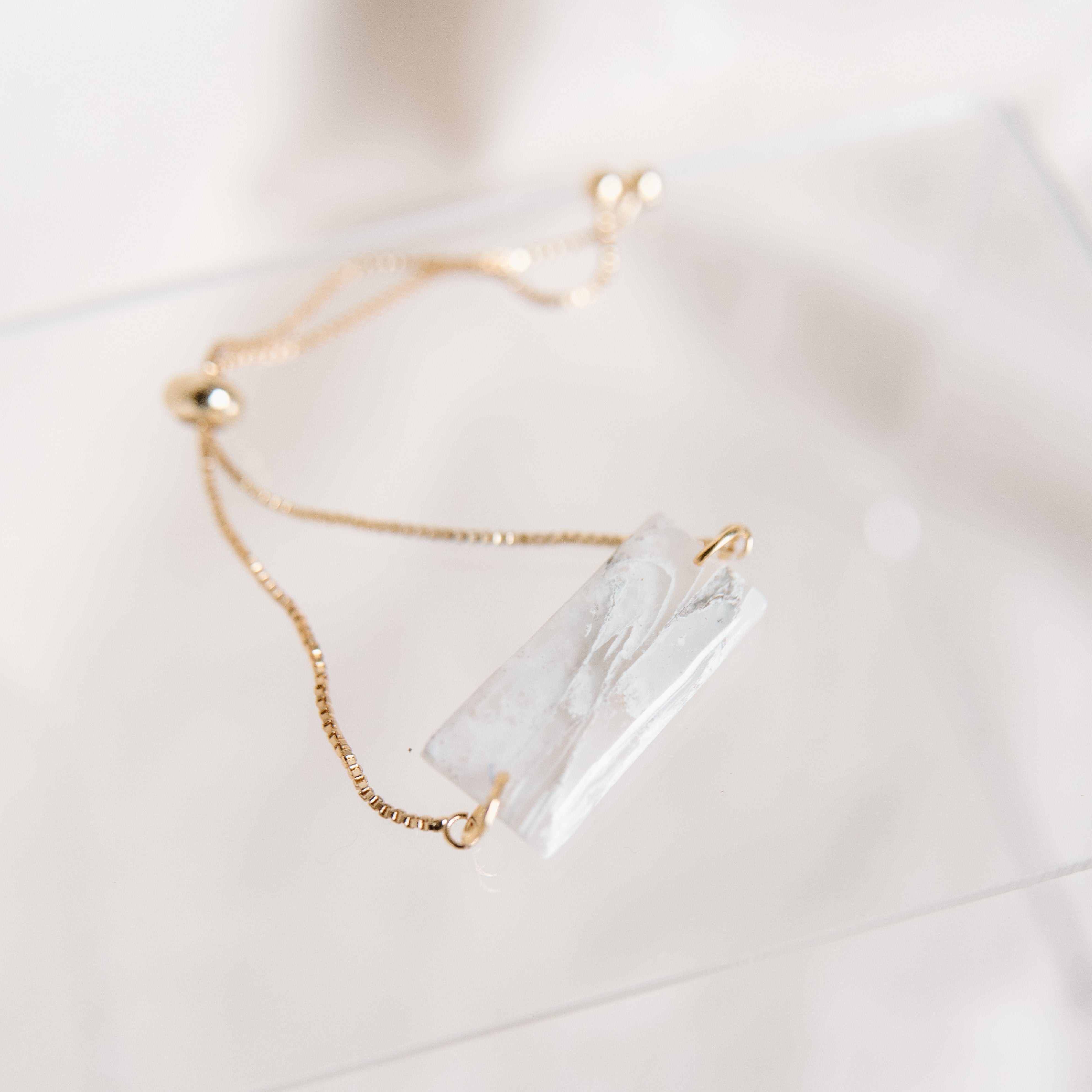 Quartz Bar Gold-Filled Adjustable Bracelet