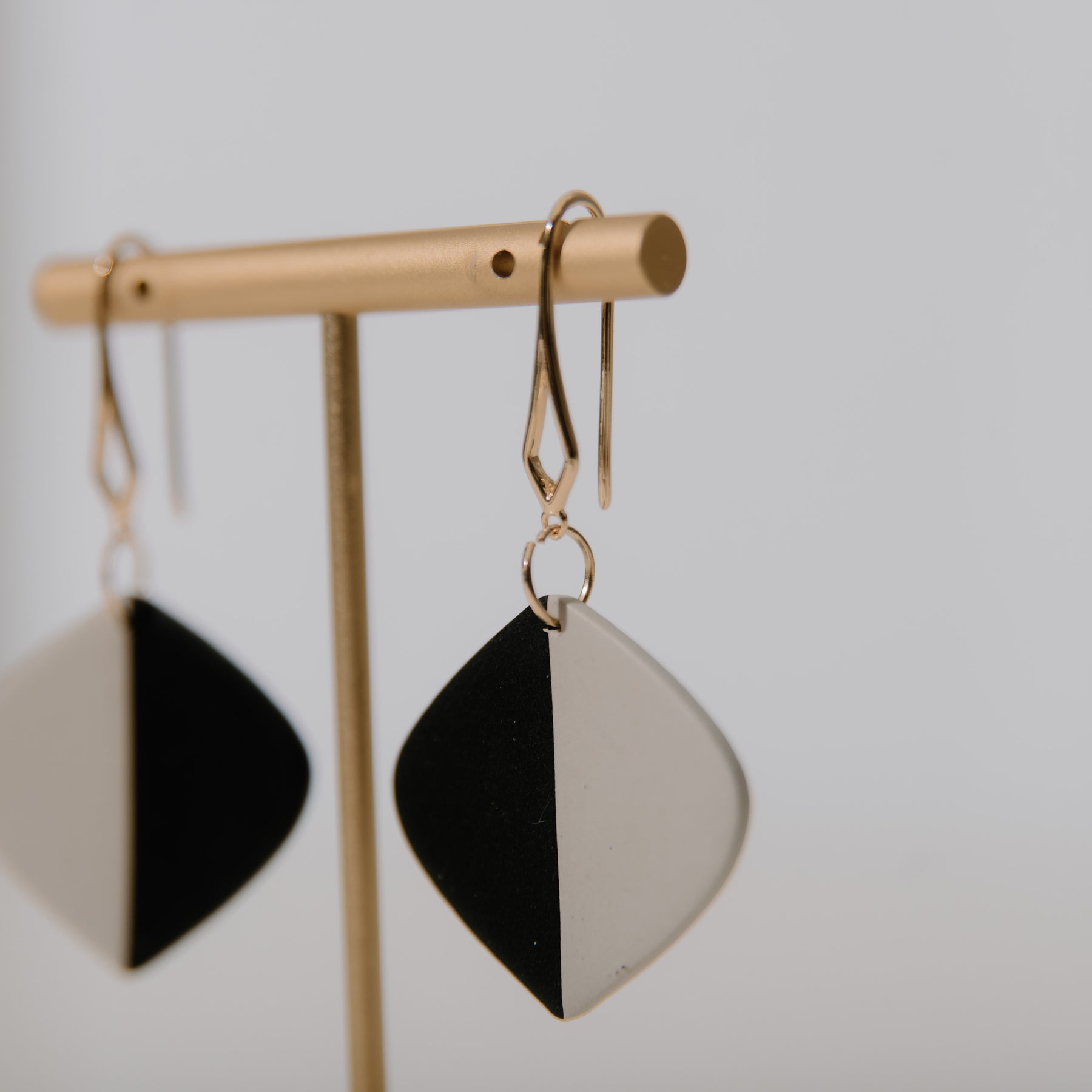 Modern Two-Toned Drop Earrings