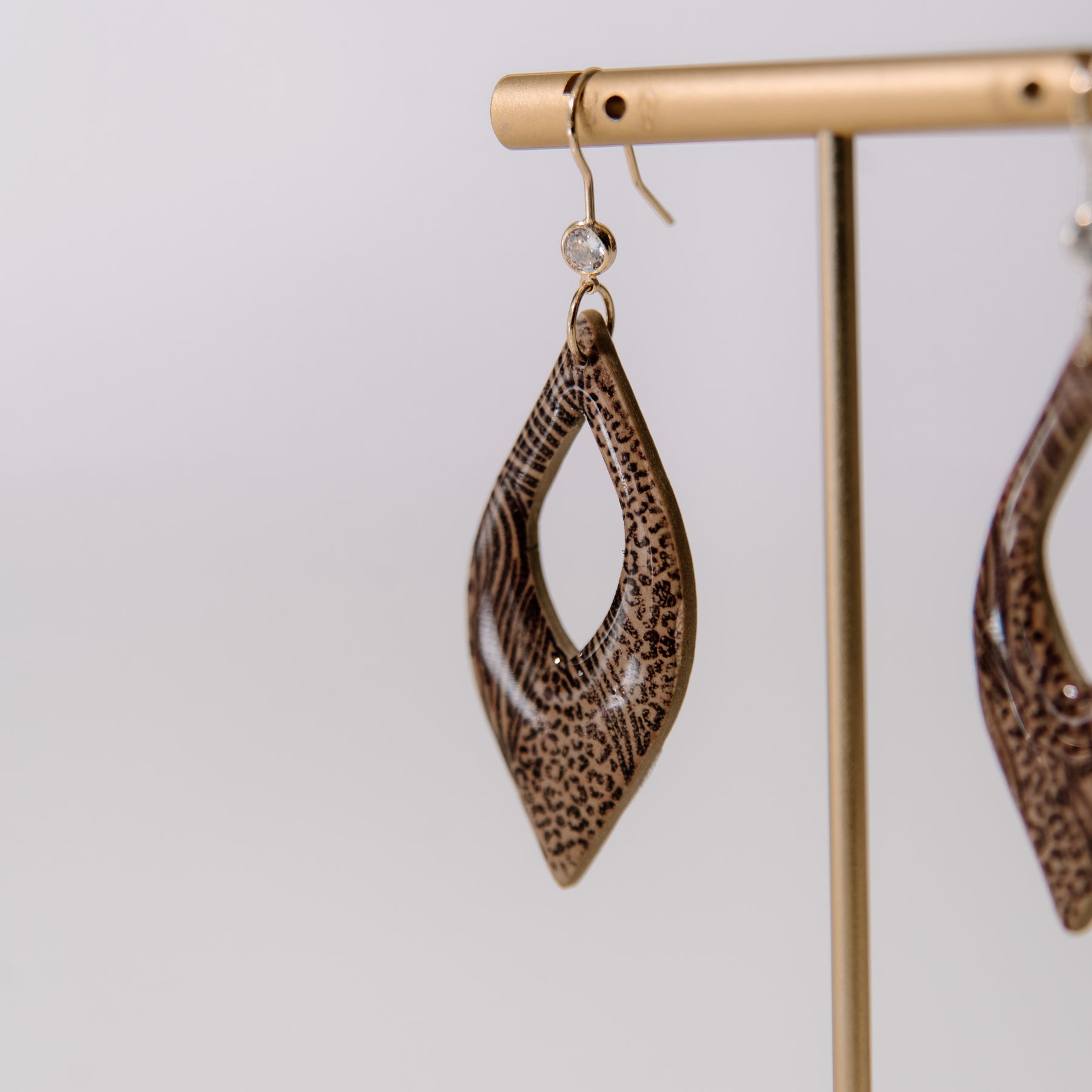 Safari Print Dangle Drop Earrings