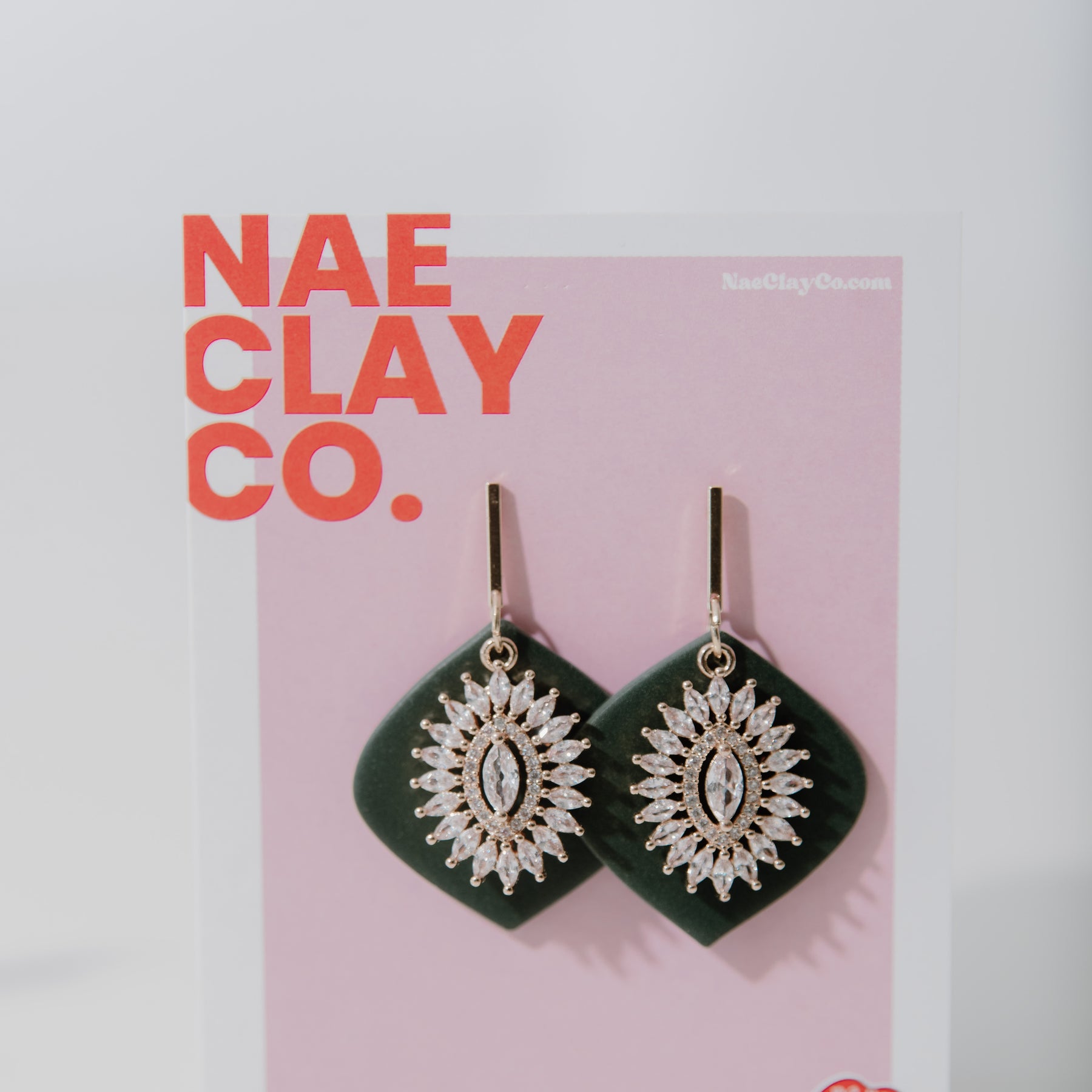 Glam Evergreen Drop Earrings