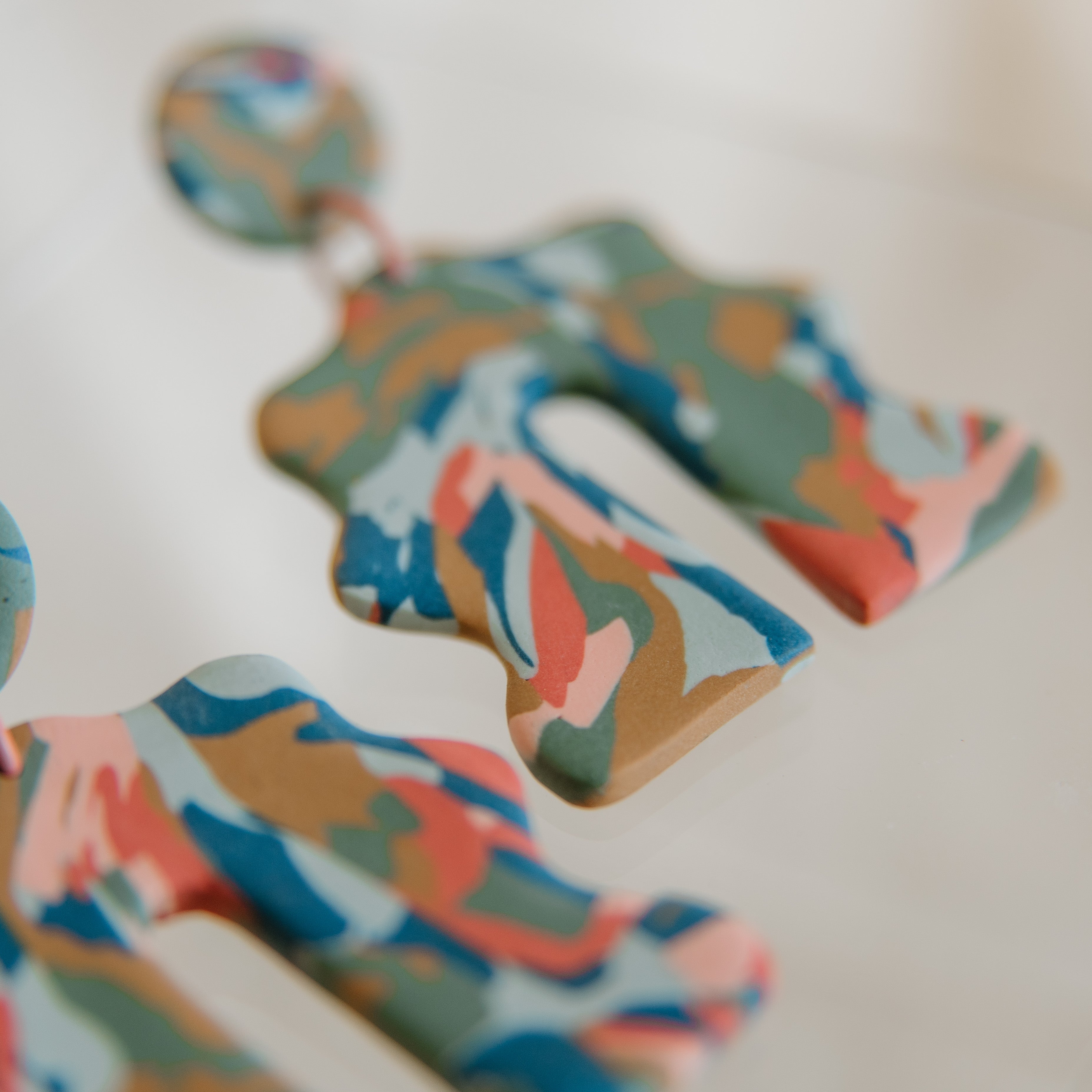 Abstract Wavy Multi-Colored Dangles