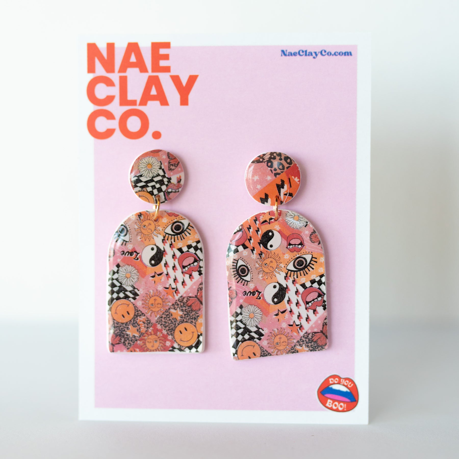90’s Retro-Printed Dangle Earrings