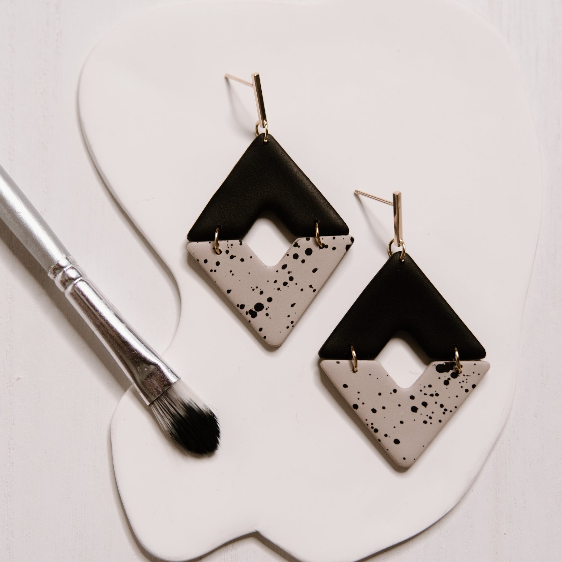 Paint Splatter Drop Earrings
