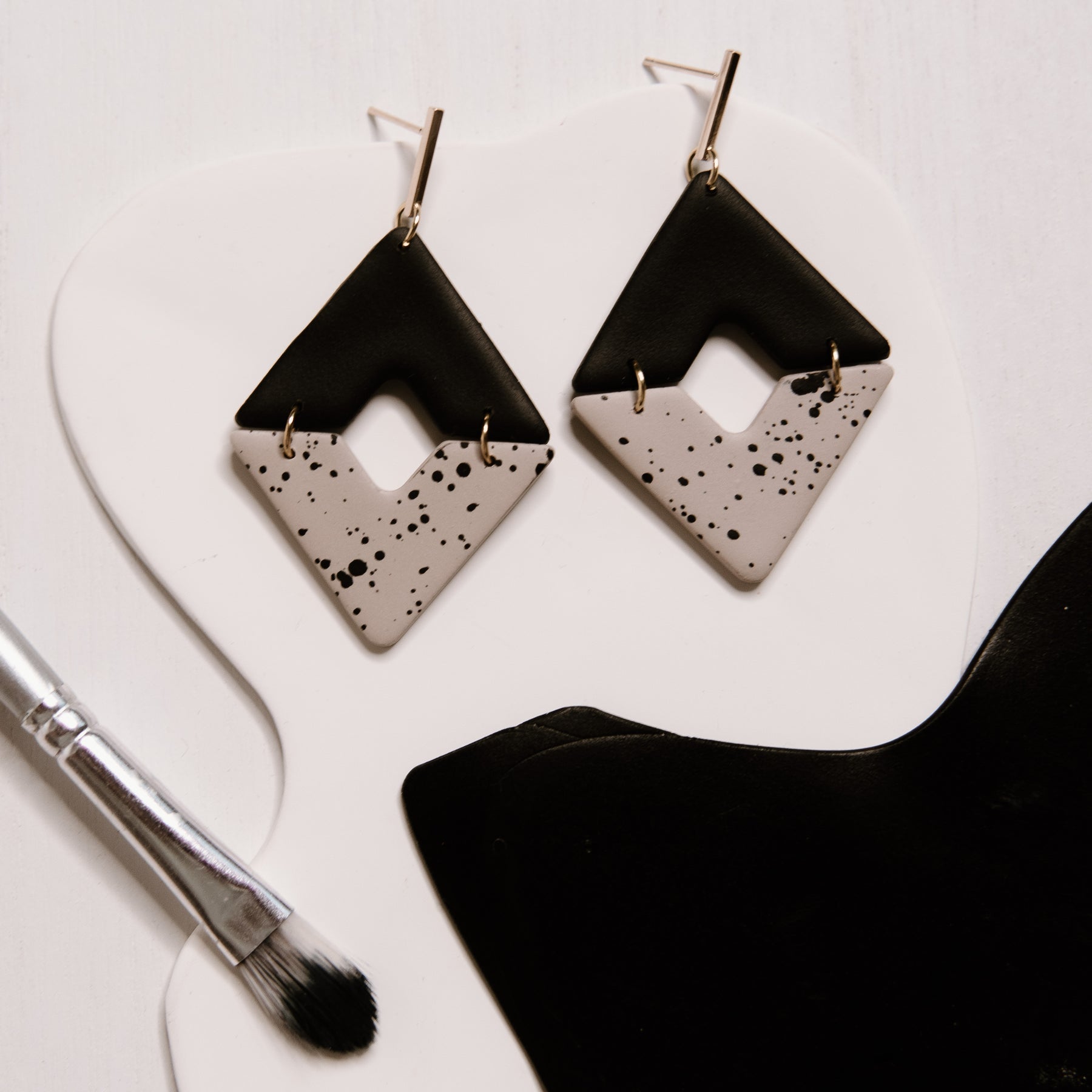 Paint Splatter Drop Earrings