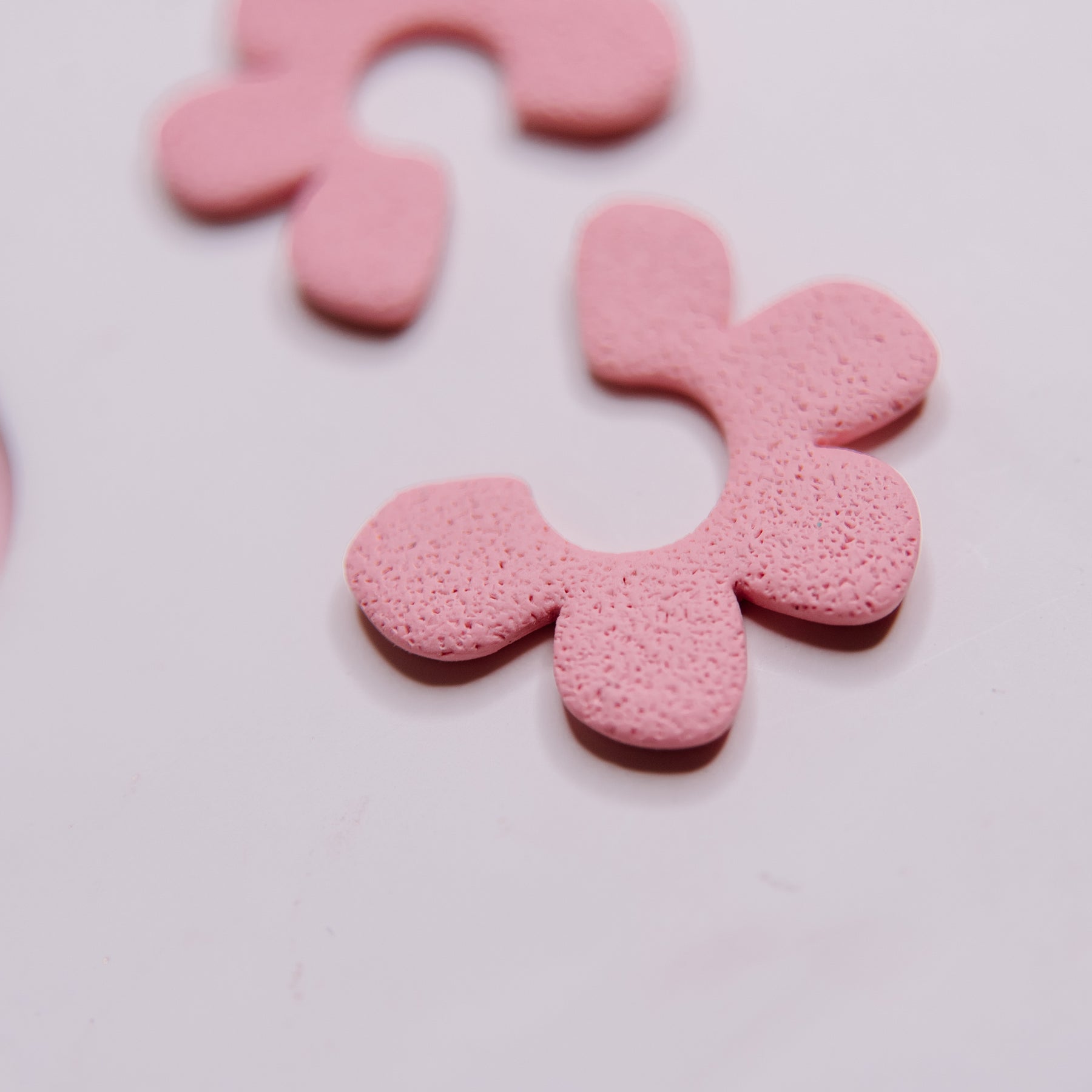 Half-Floral Spongy Post Earrings