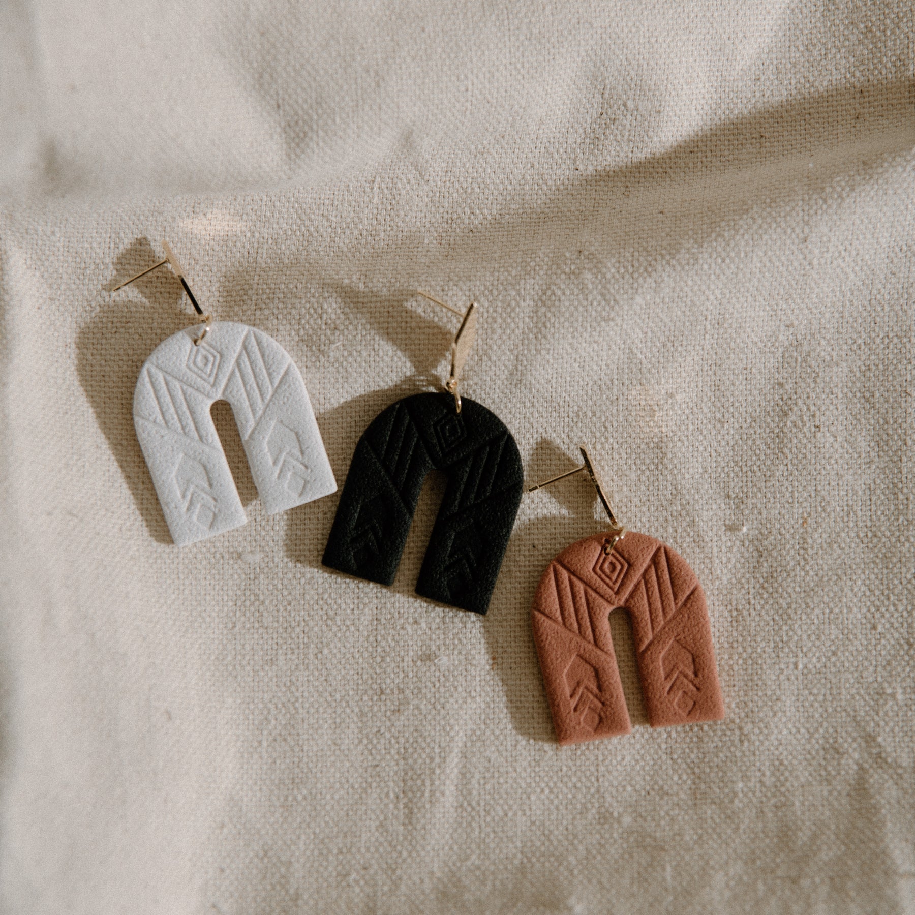 Arched Aztec Dangle Earrings