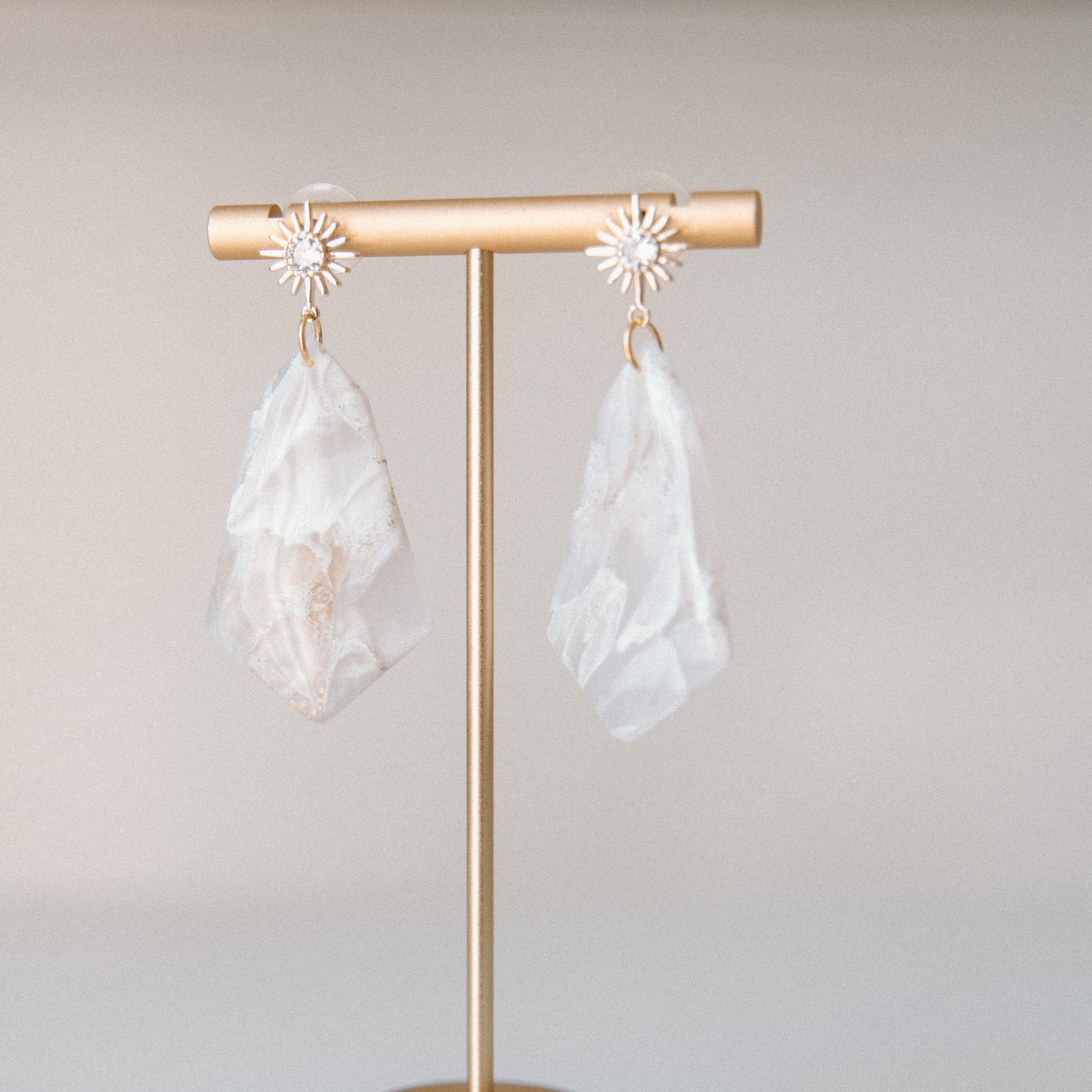 Marbled Quartz Dangle Drop Earrings