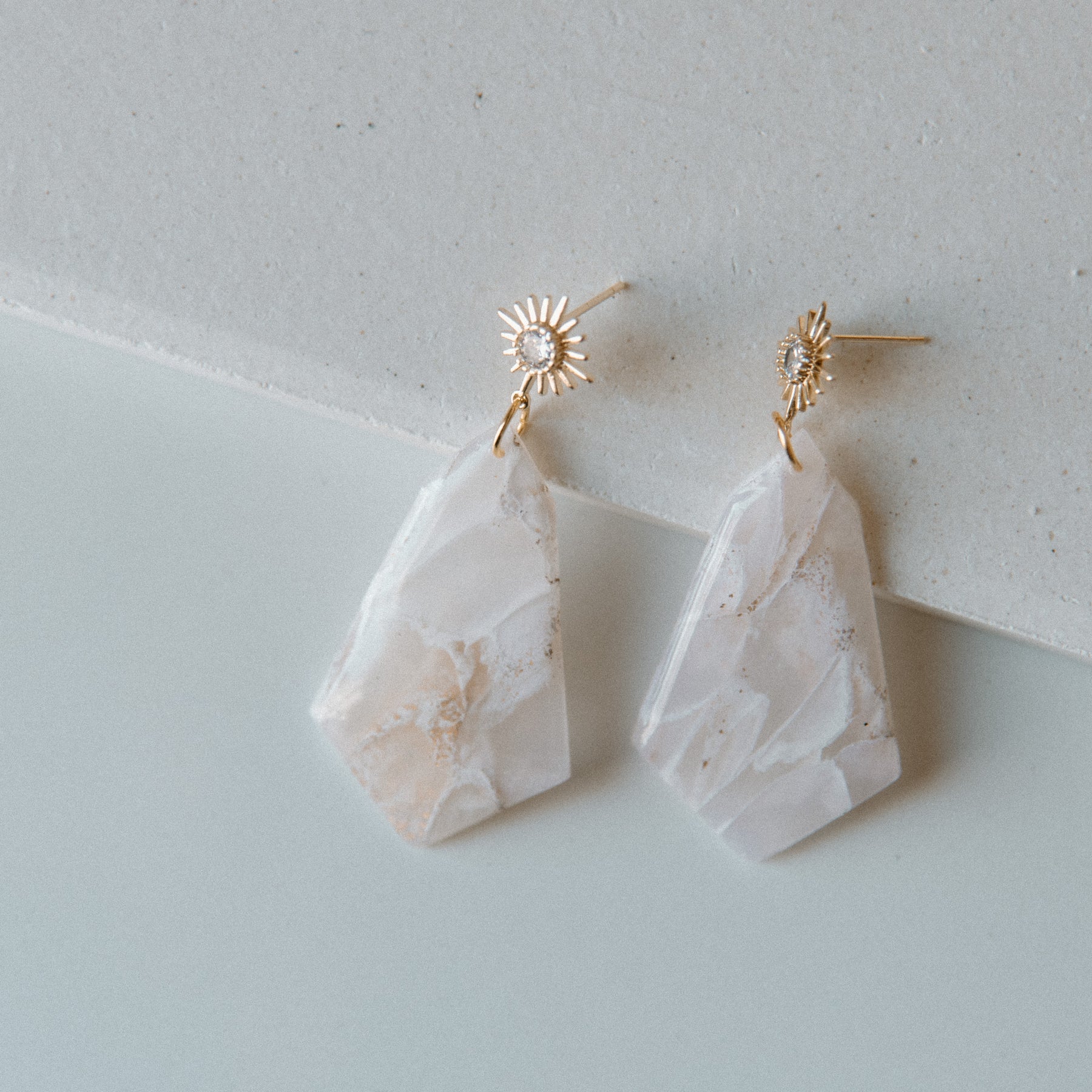 Marbled Quartz Dangle Drop Earrings