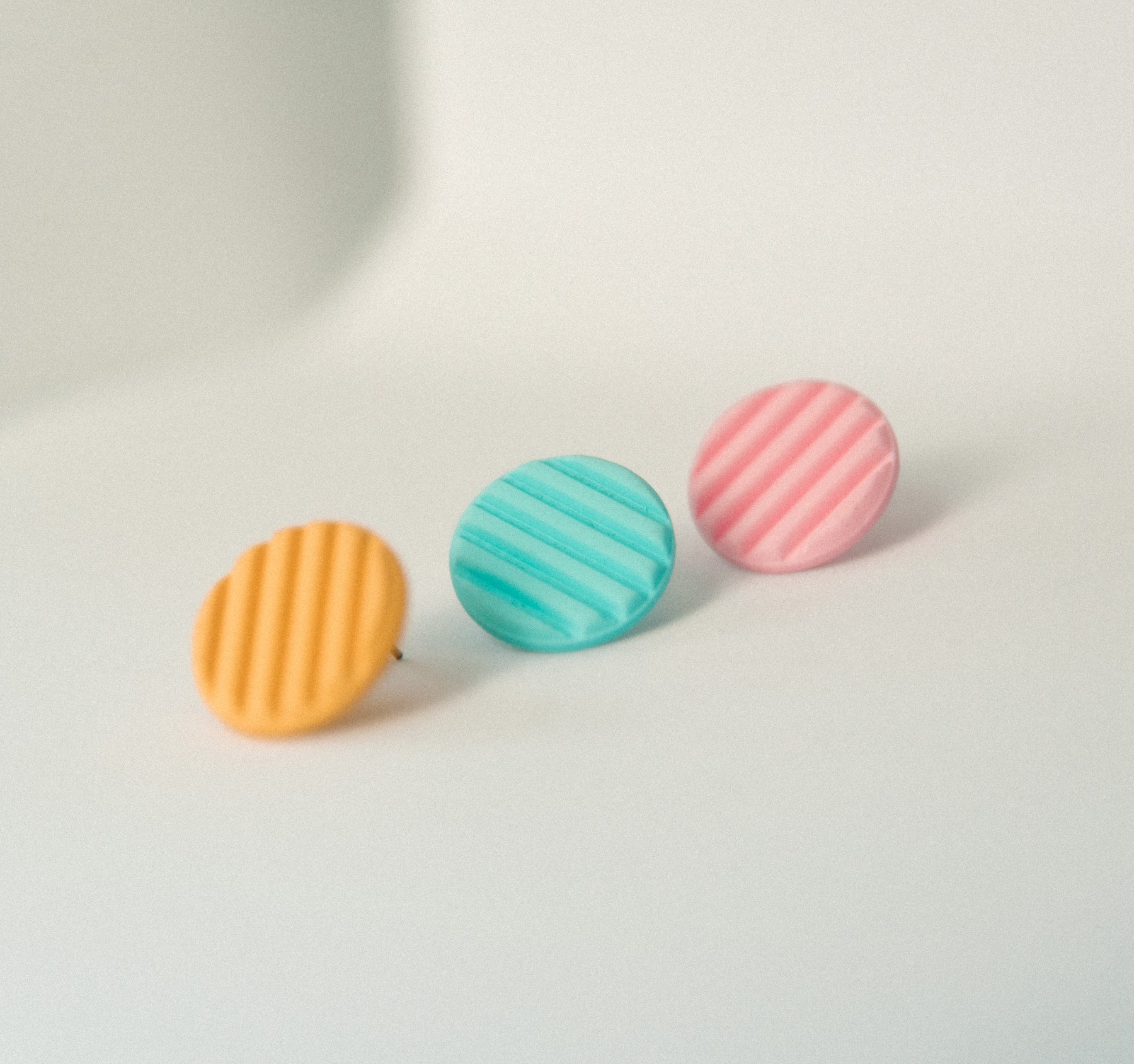 Ribbed Stud Earrings