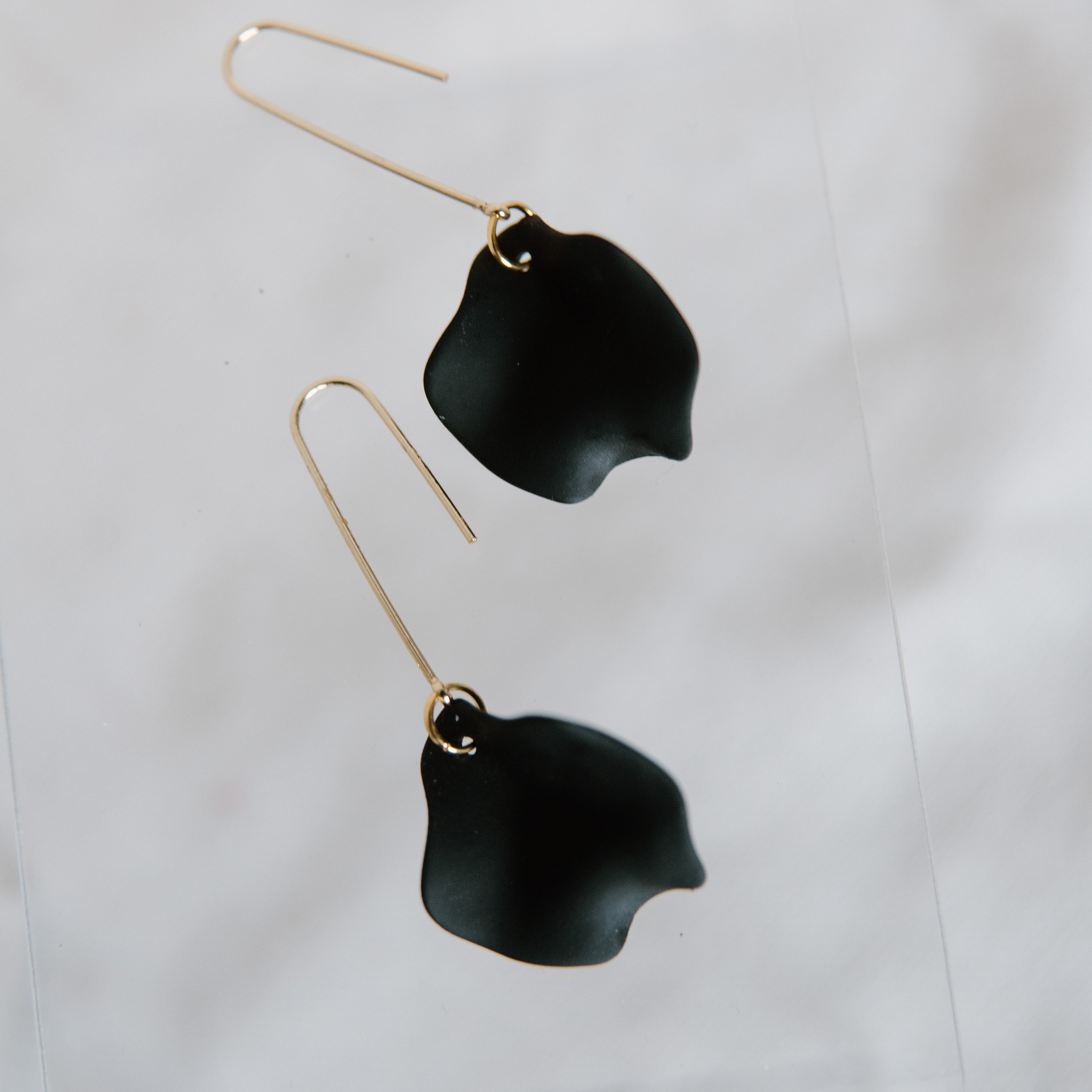 Single Petal Drop Dangle Earrings