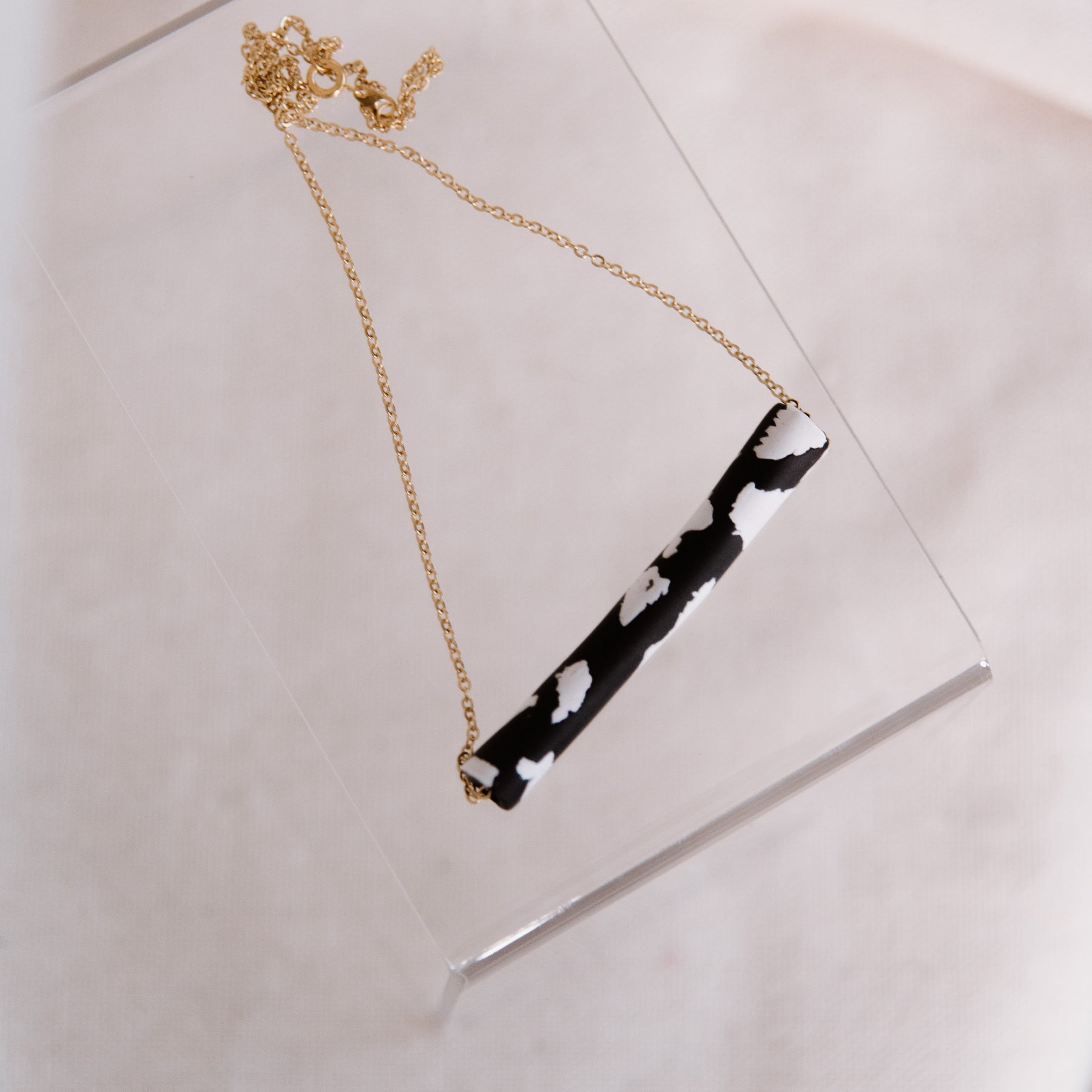 Cow Print Bar Necklace