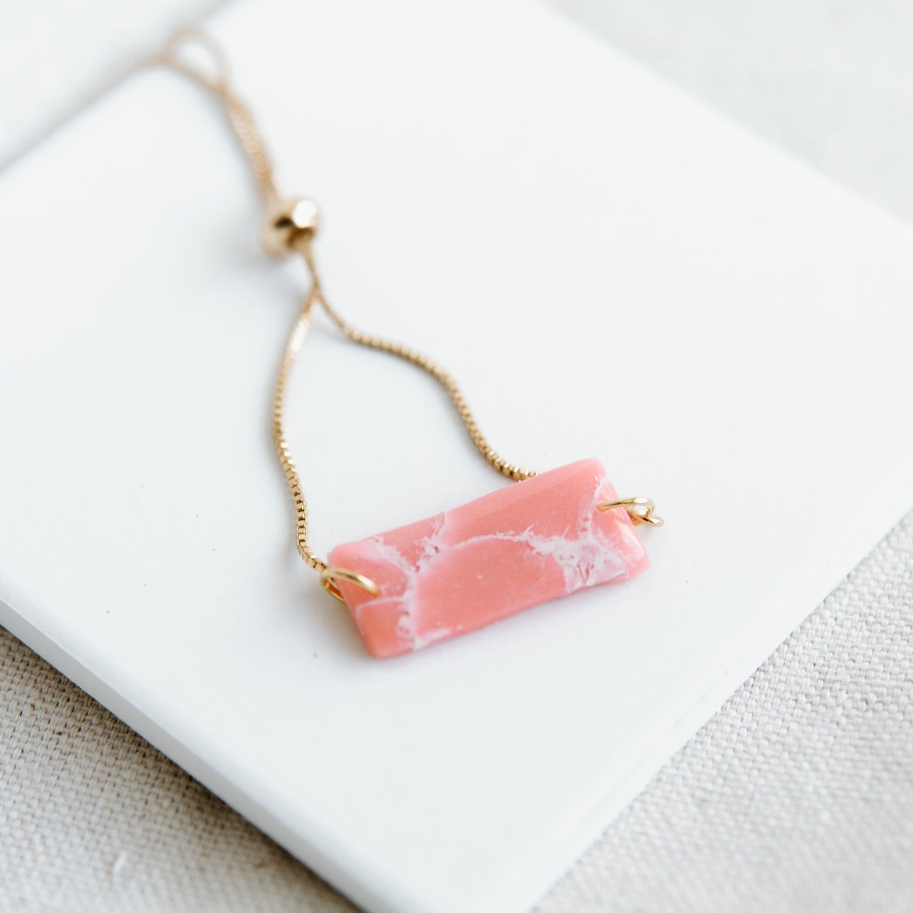 Quartz Bar Gold-Filled Adjustable Bracelet