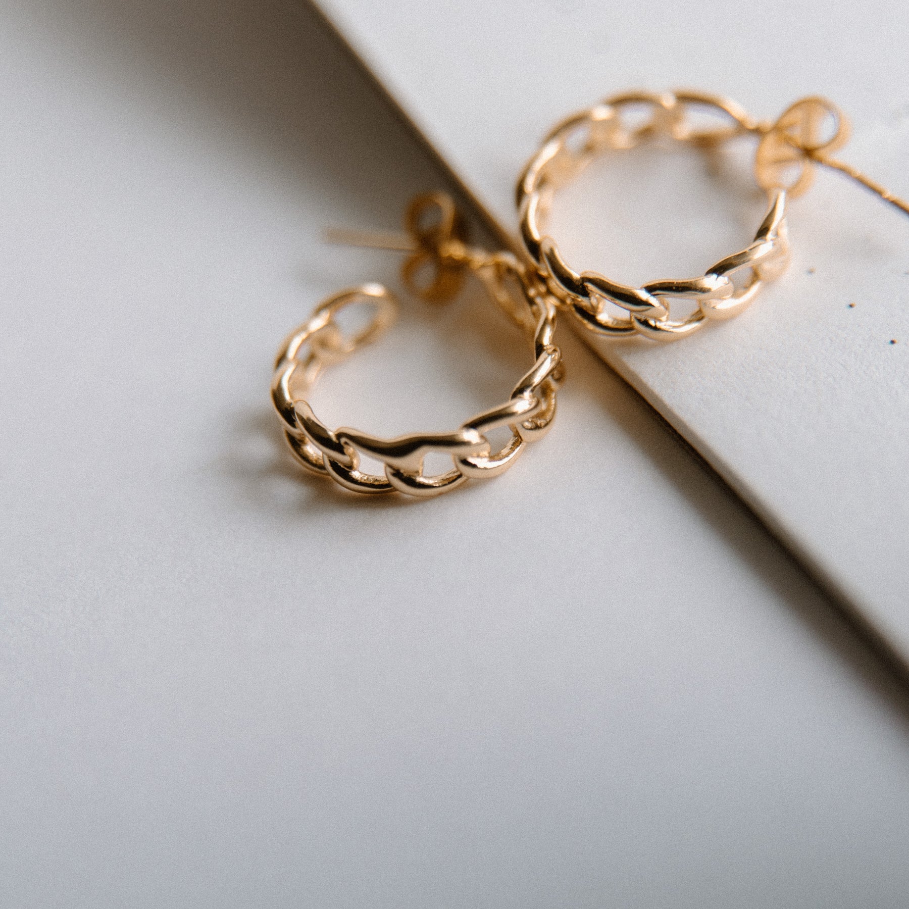 Mini Gold Chain Link Hoops