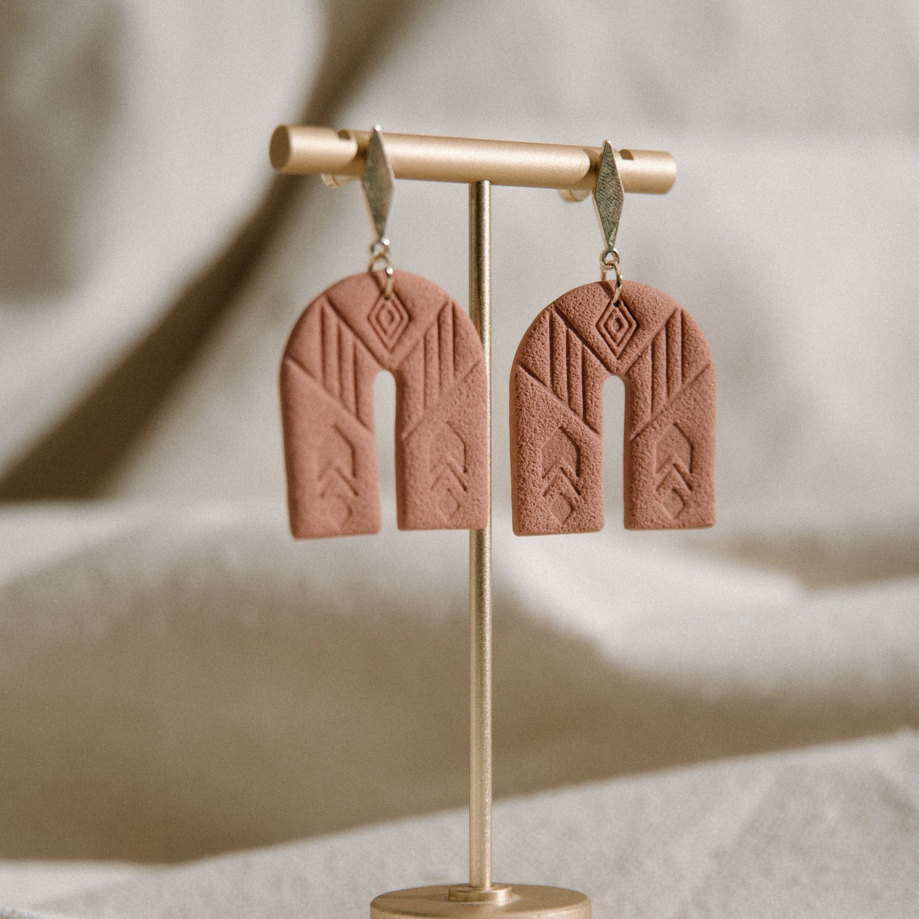 Arched Aztec Dangle Earrings