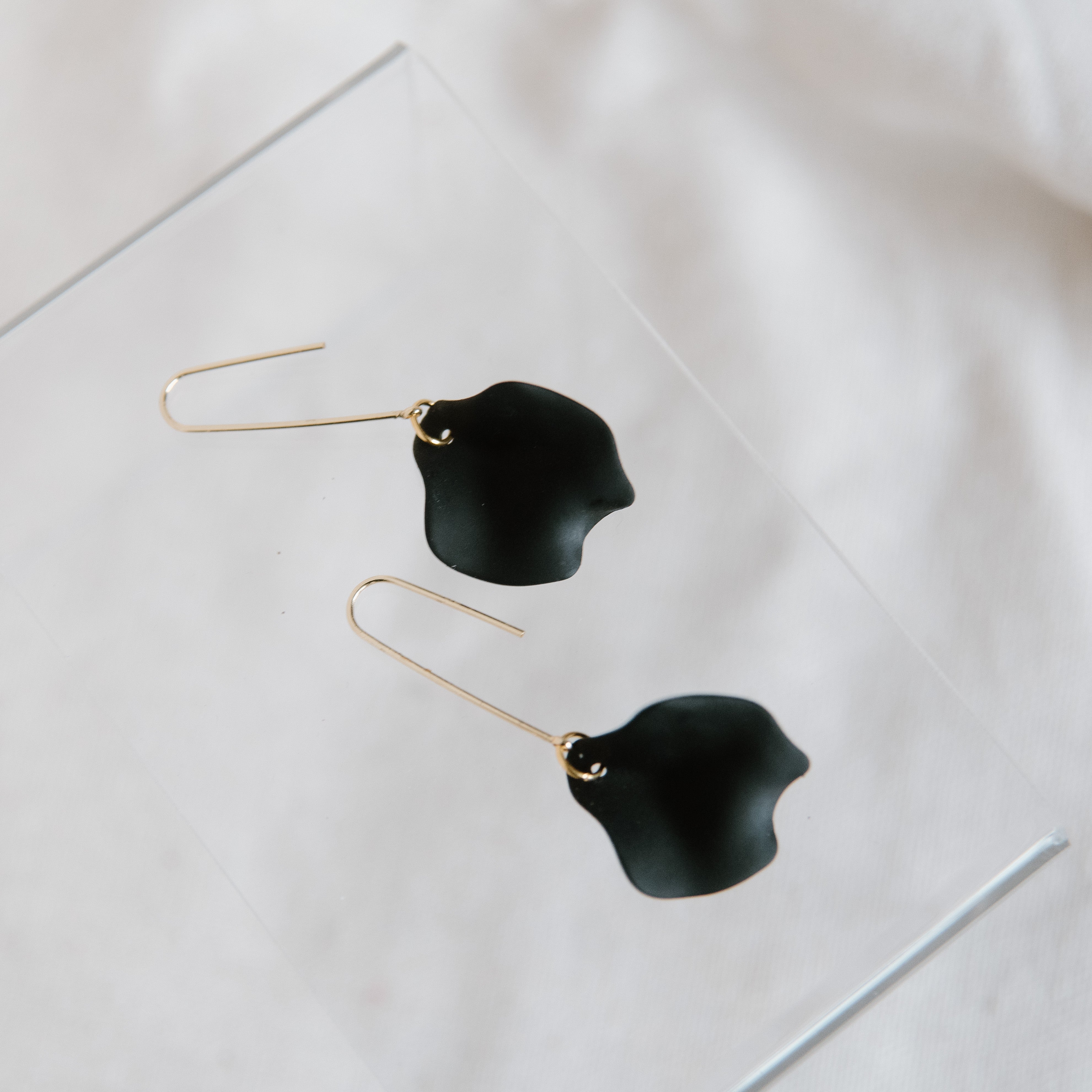 Single Petal Drop Dangle Earrings