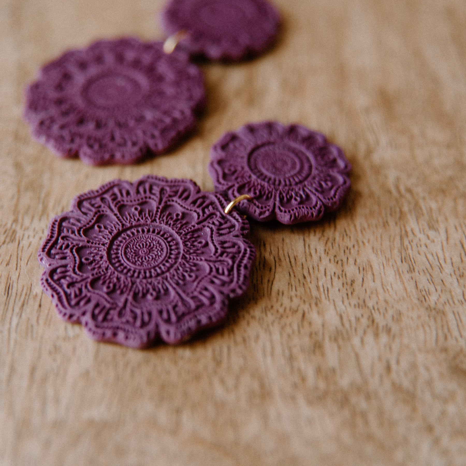 Mandala Maroon-ish Statement Earrings