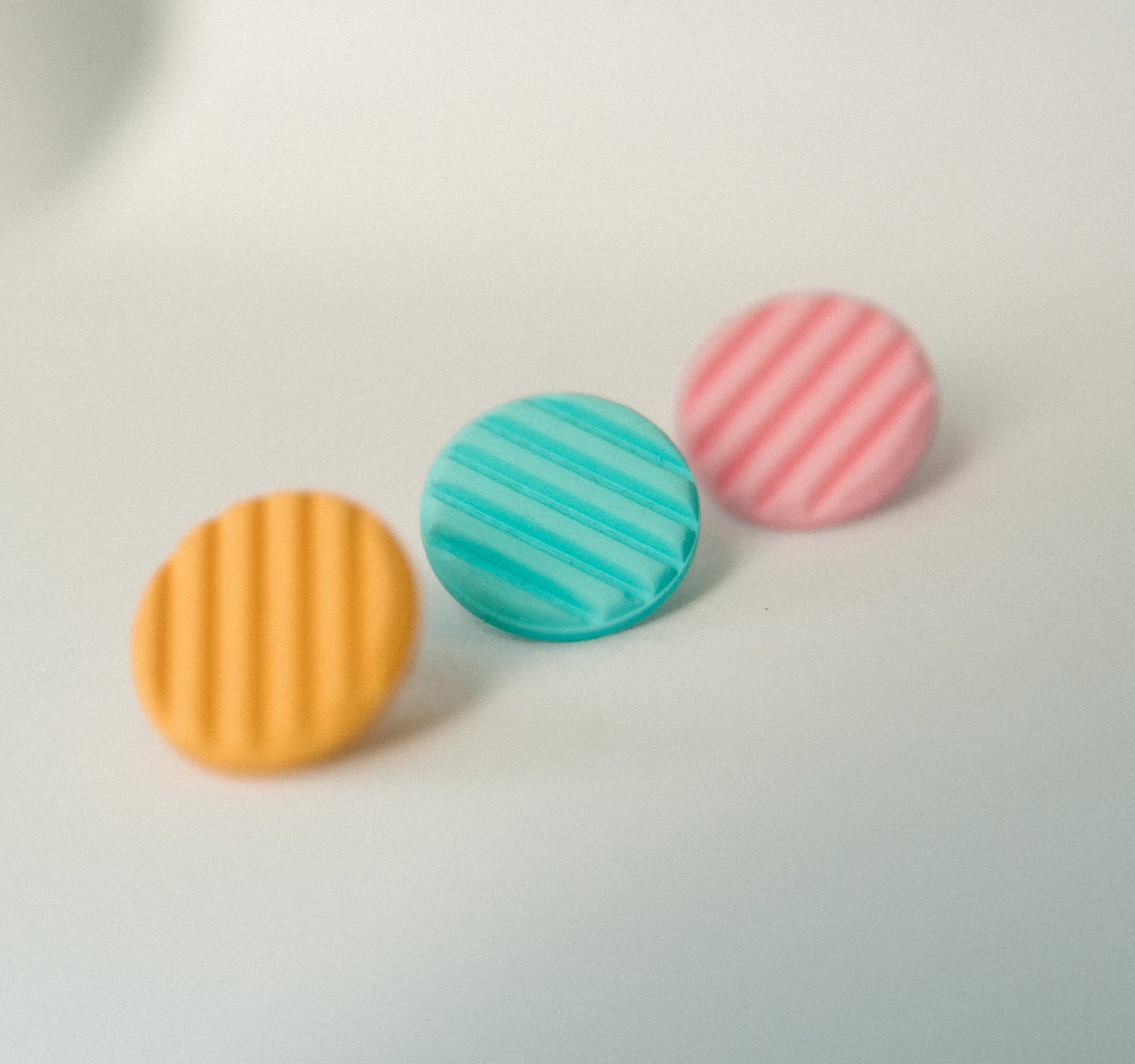 Ribbed Stud Earrings