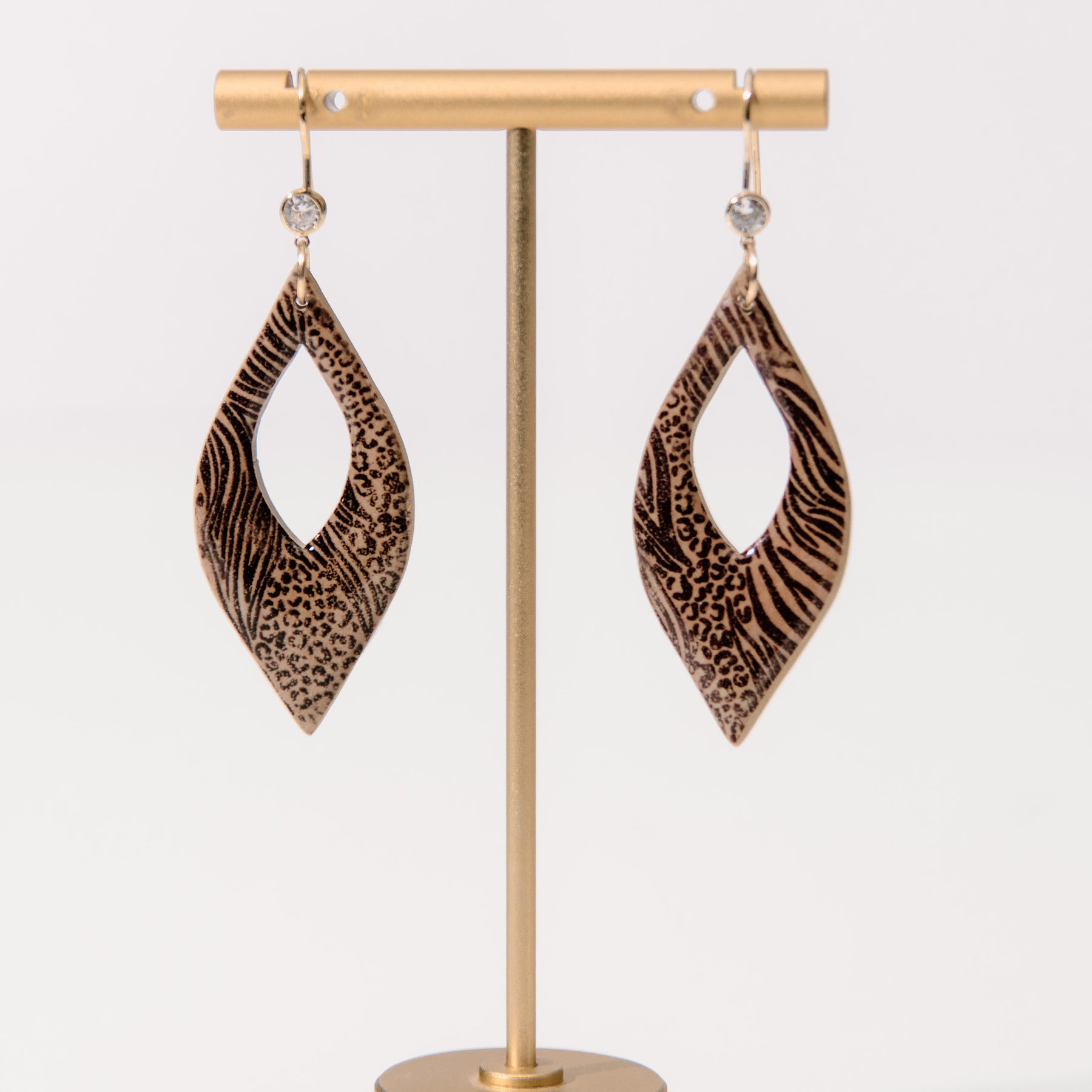 Safari Print Dangle Drop Earrings