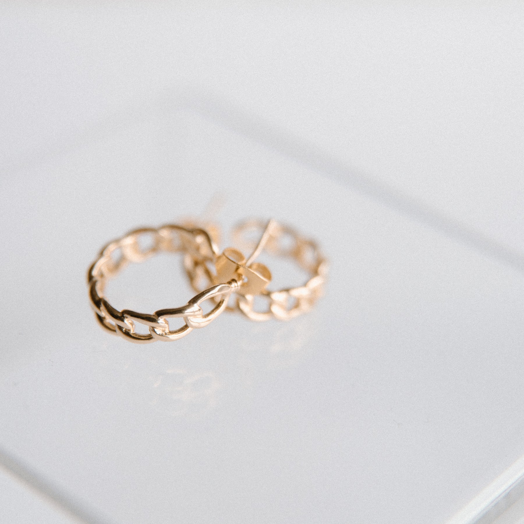 Mini Gold Chain Link Hoops