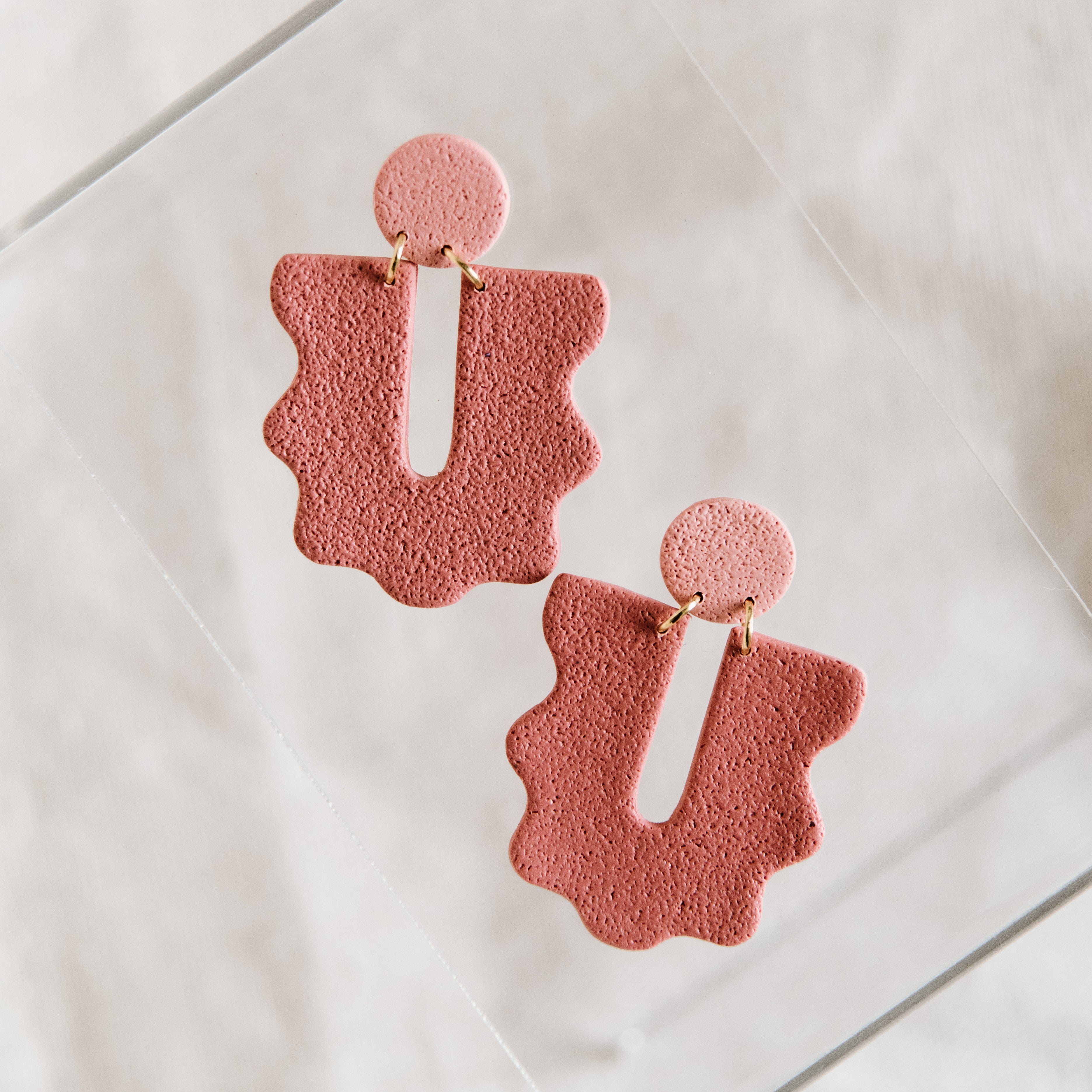 Coral Sponge Cake Earrings