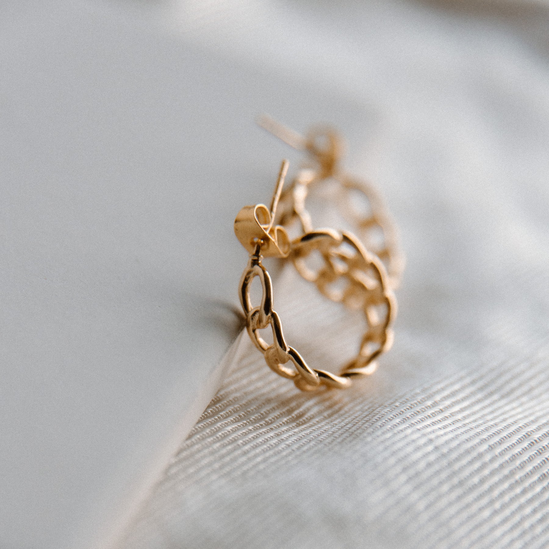 Mini Gold Chain Link Hoops