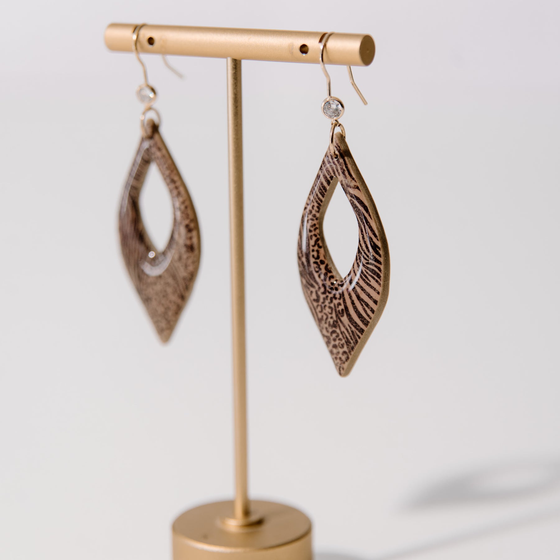 Safari Print Dangle Drop Earrings