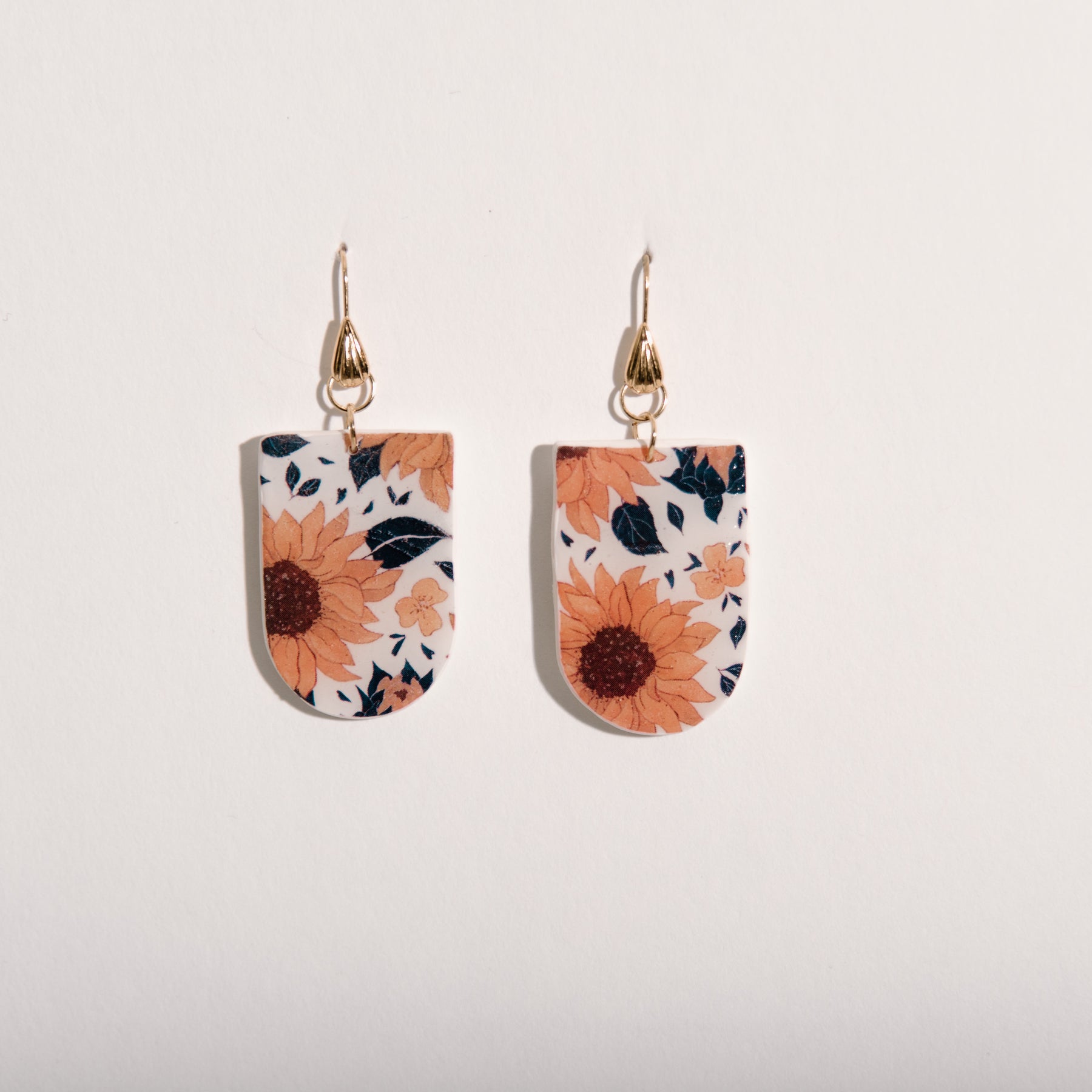 Sunflower Printed Dangle Earrings