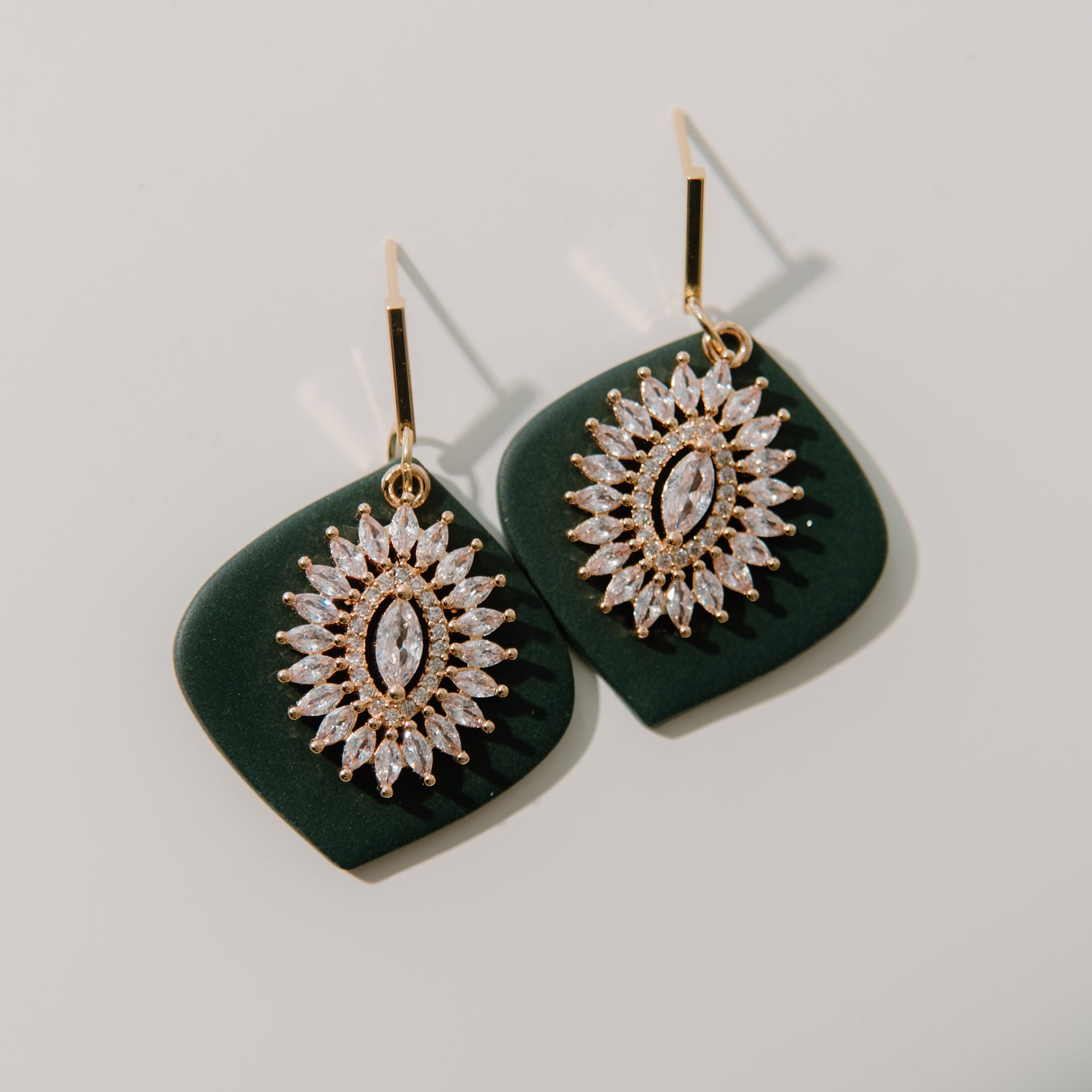 Glam Evergreen Drop Earrings