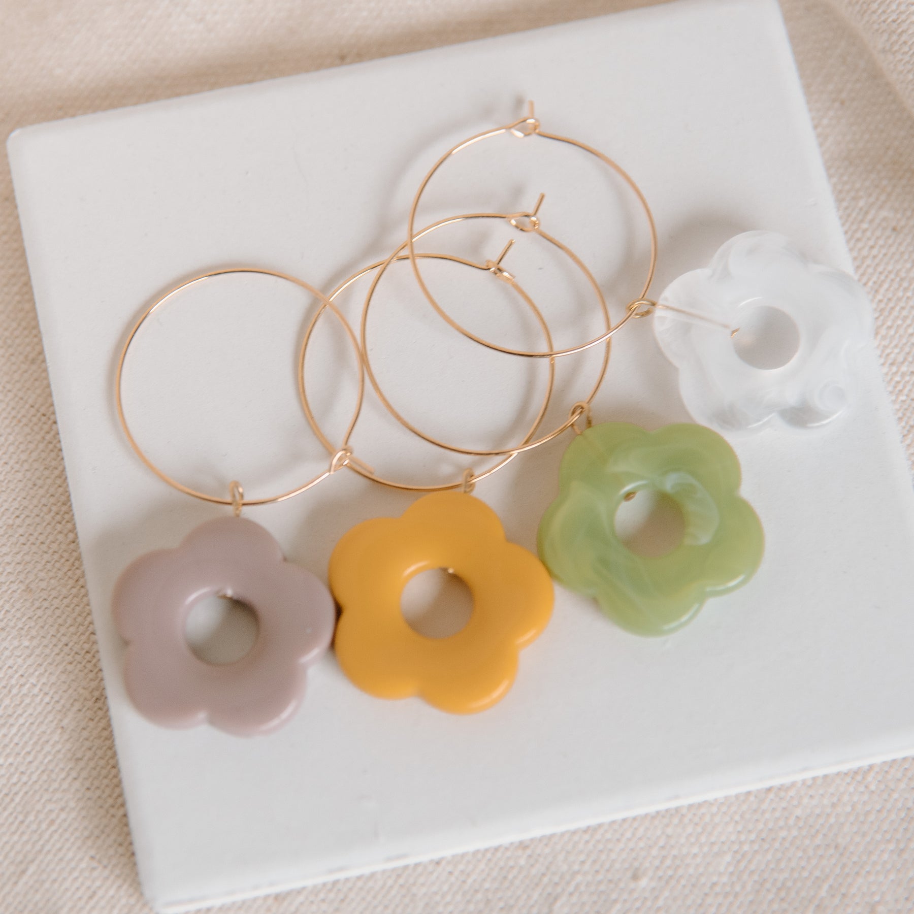 Acrylic Floral Drop Earrings