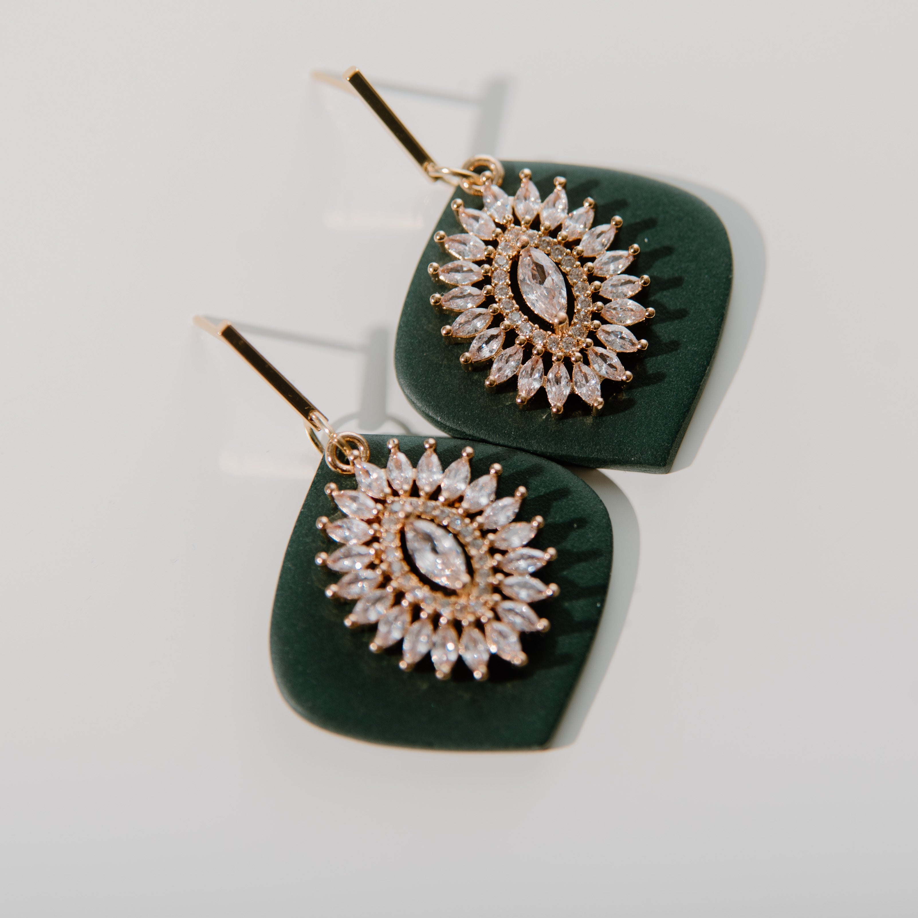 Glam Evergreen Drop Earrings