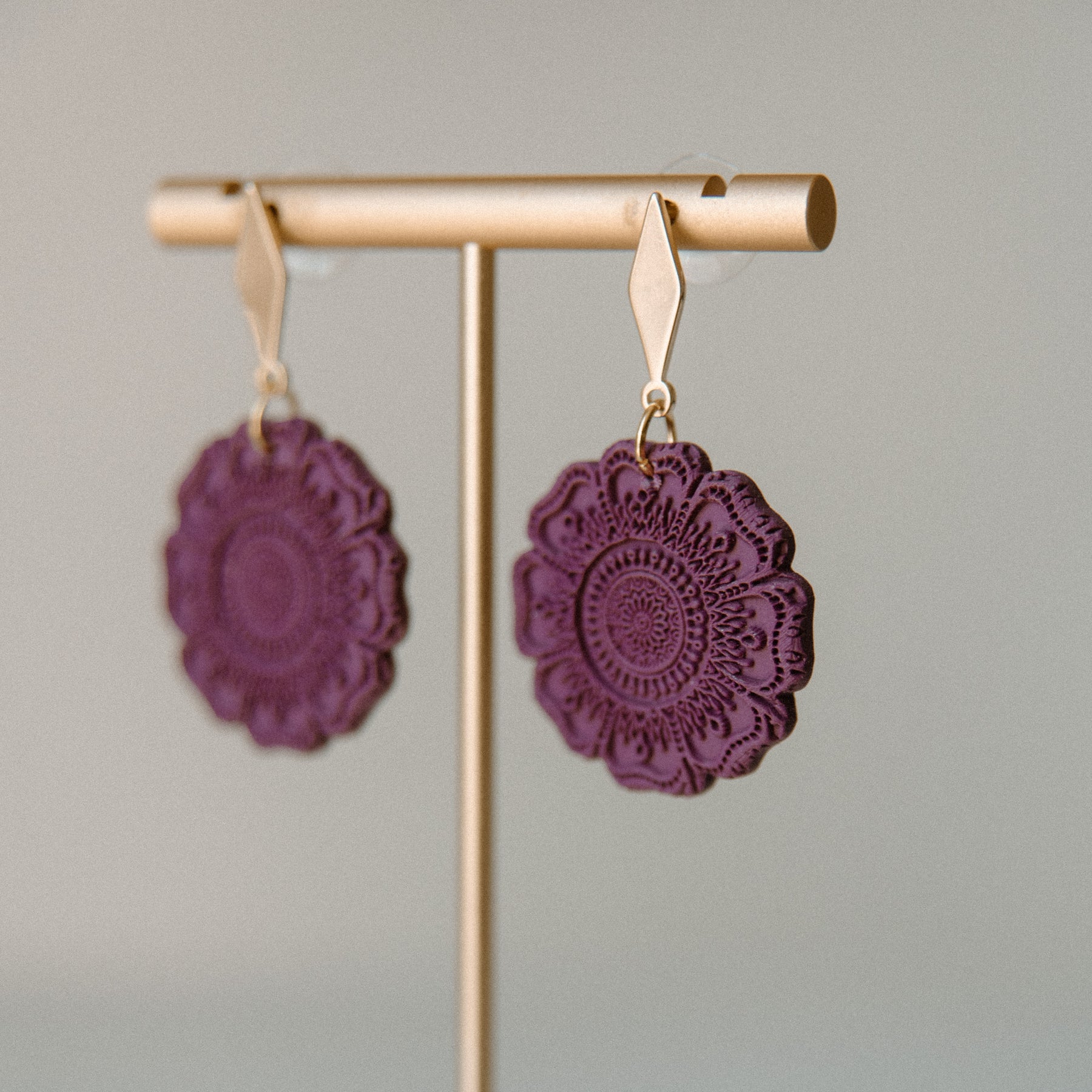 Mandala Maroon-ish Statement Earrings