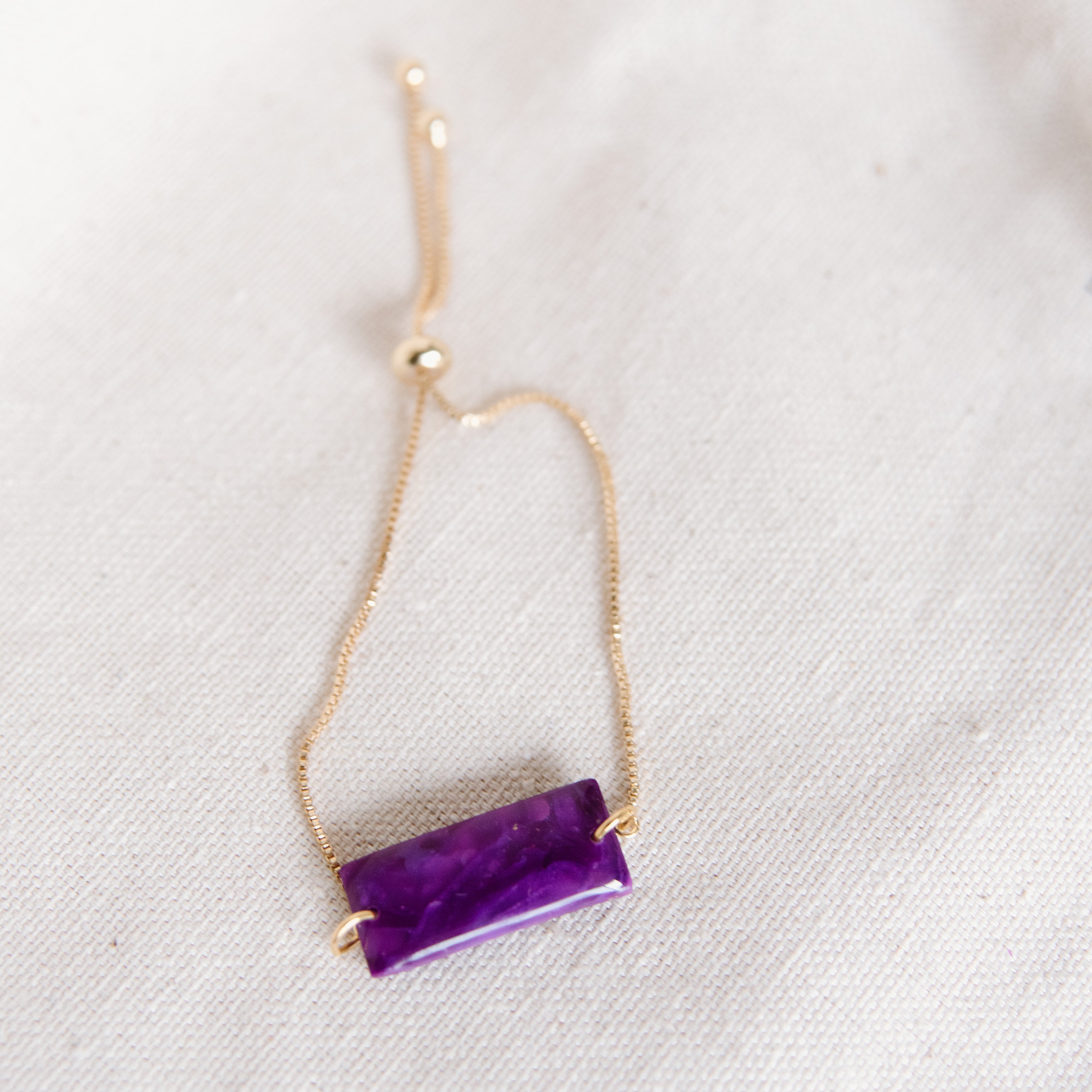 Quartz Bar Gold-Filled Adjustable Bracelet