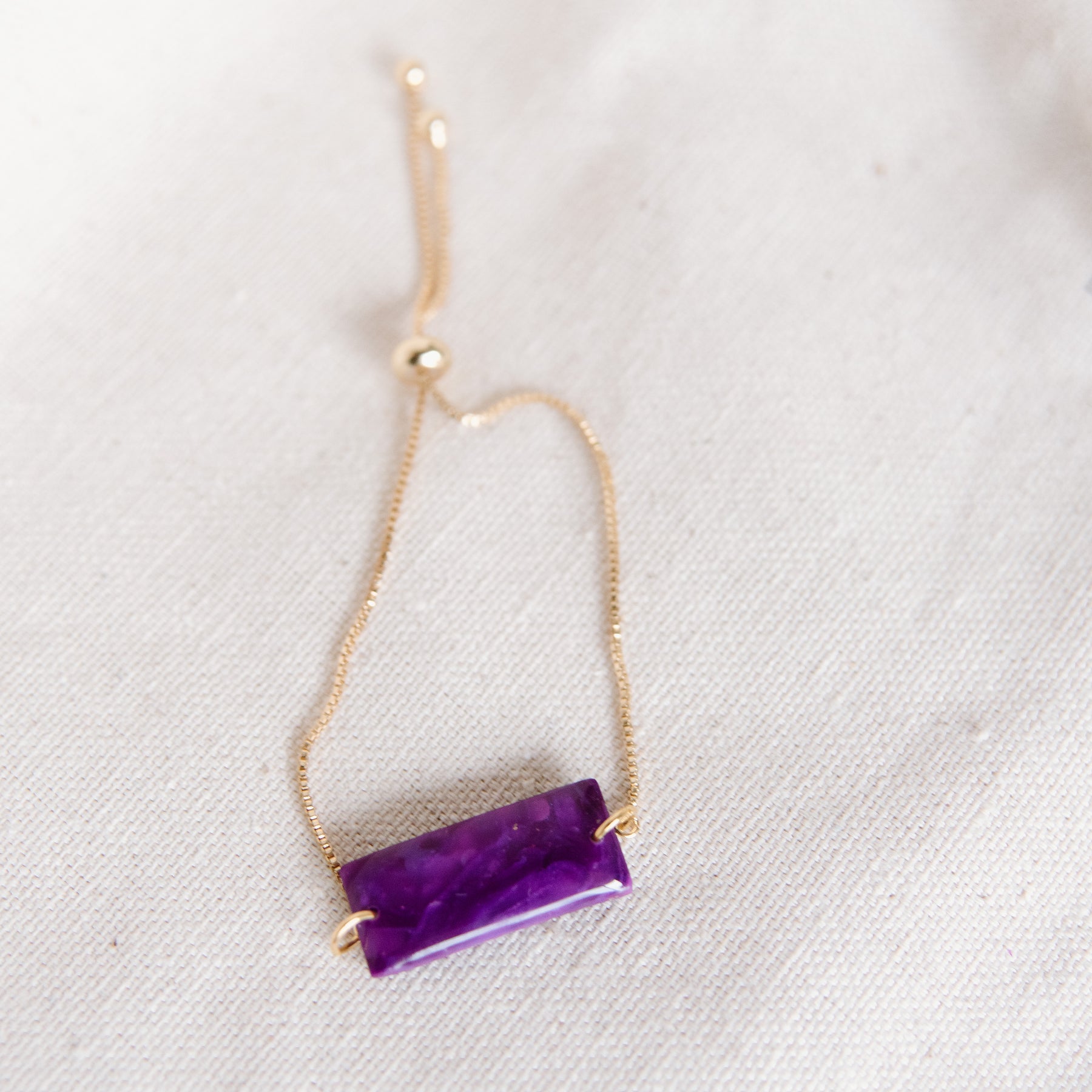 Quartz Bar Gold-Filled Adjustable Bracelet